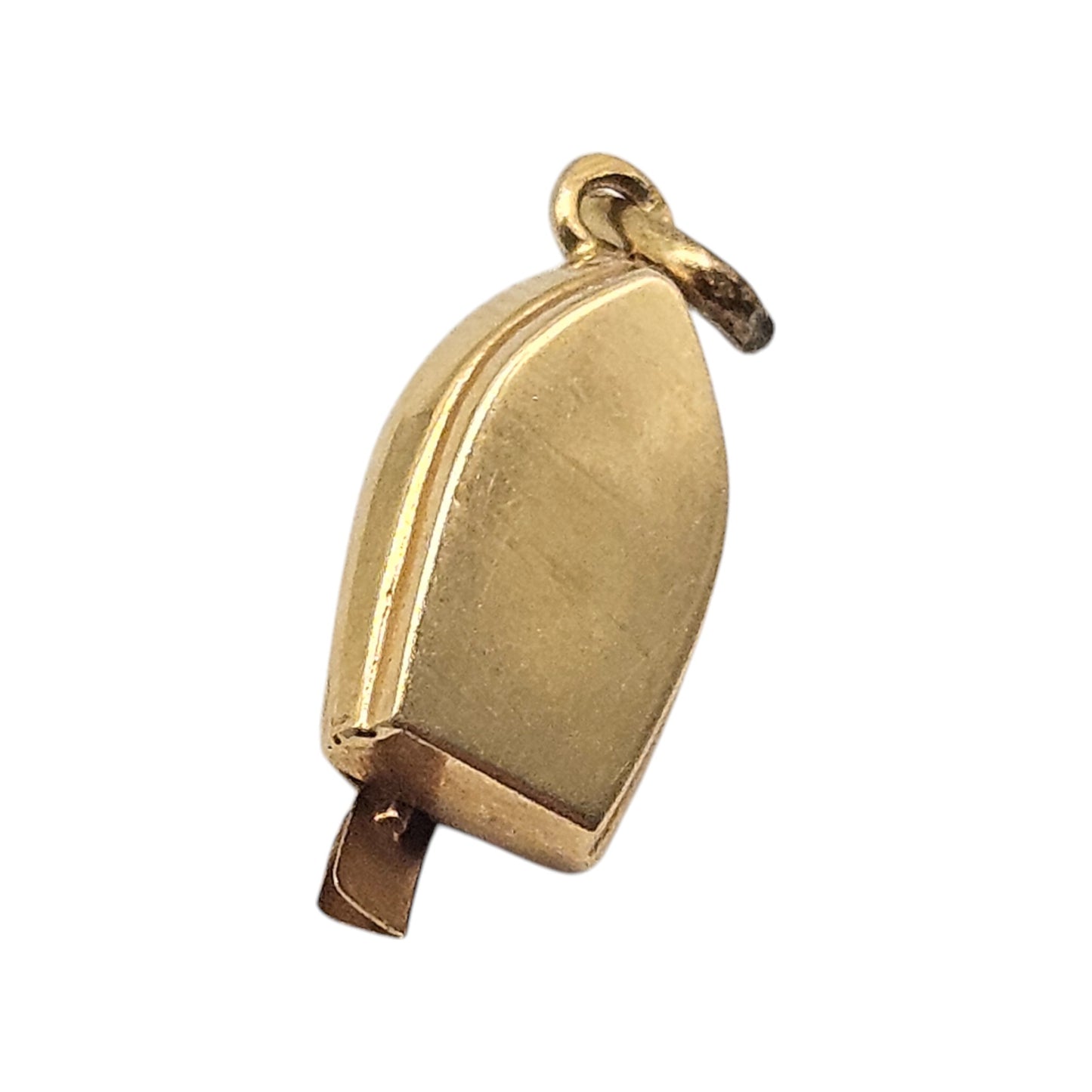 18ct Yellow Gold Boat With Paddles Charm L 1.5 cm 0.7 g.