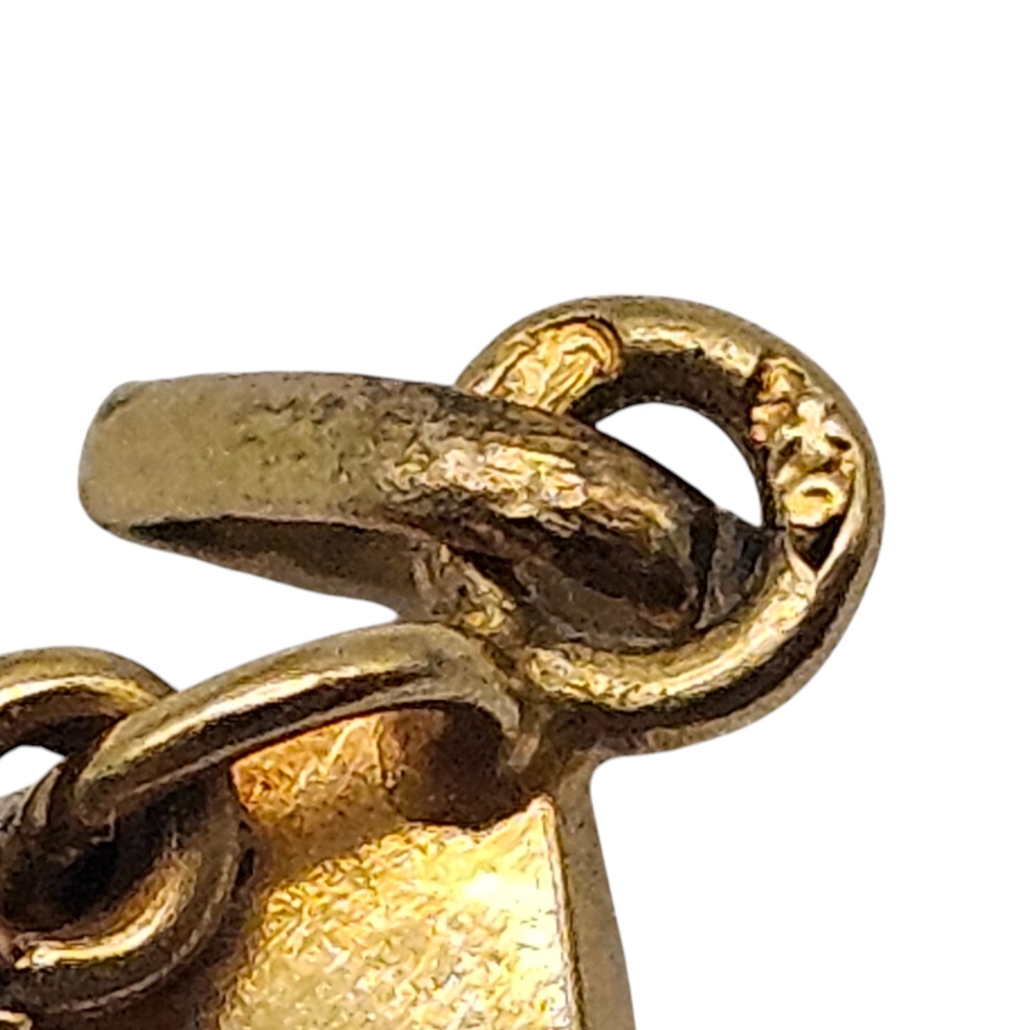 18ct Yellow Gold Boat With Paddles Charm L 1.5 cm 0.7 g.