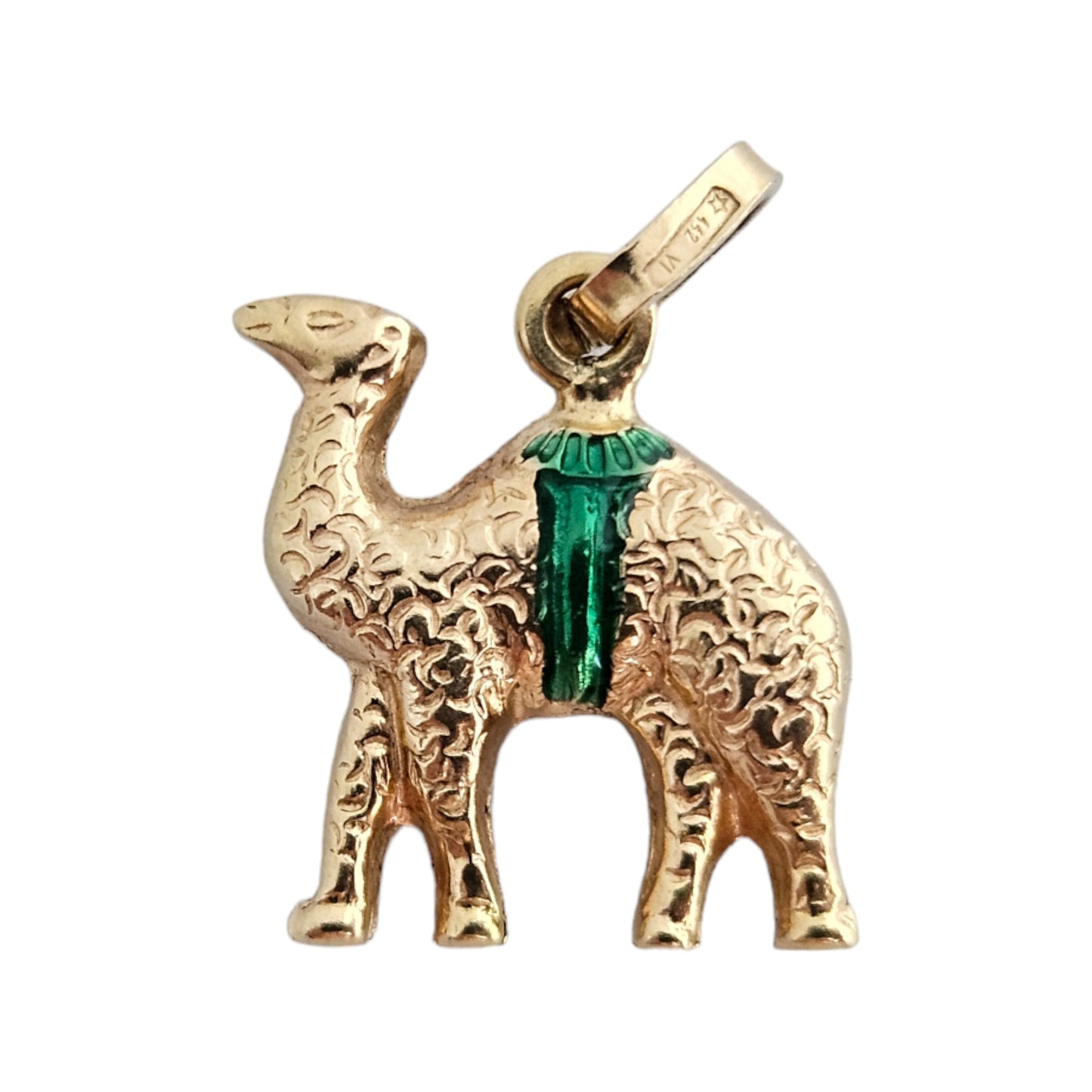 18ct 750 Yellow Gold Camel Charm or Pendant L 1.4 cm 1.4 g