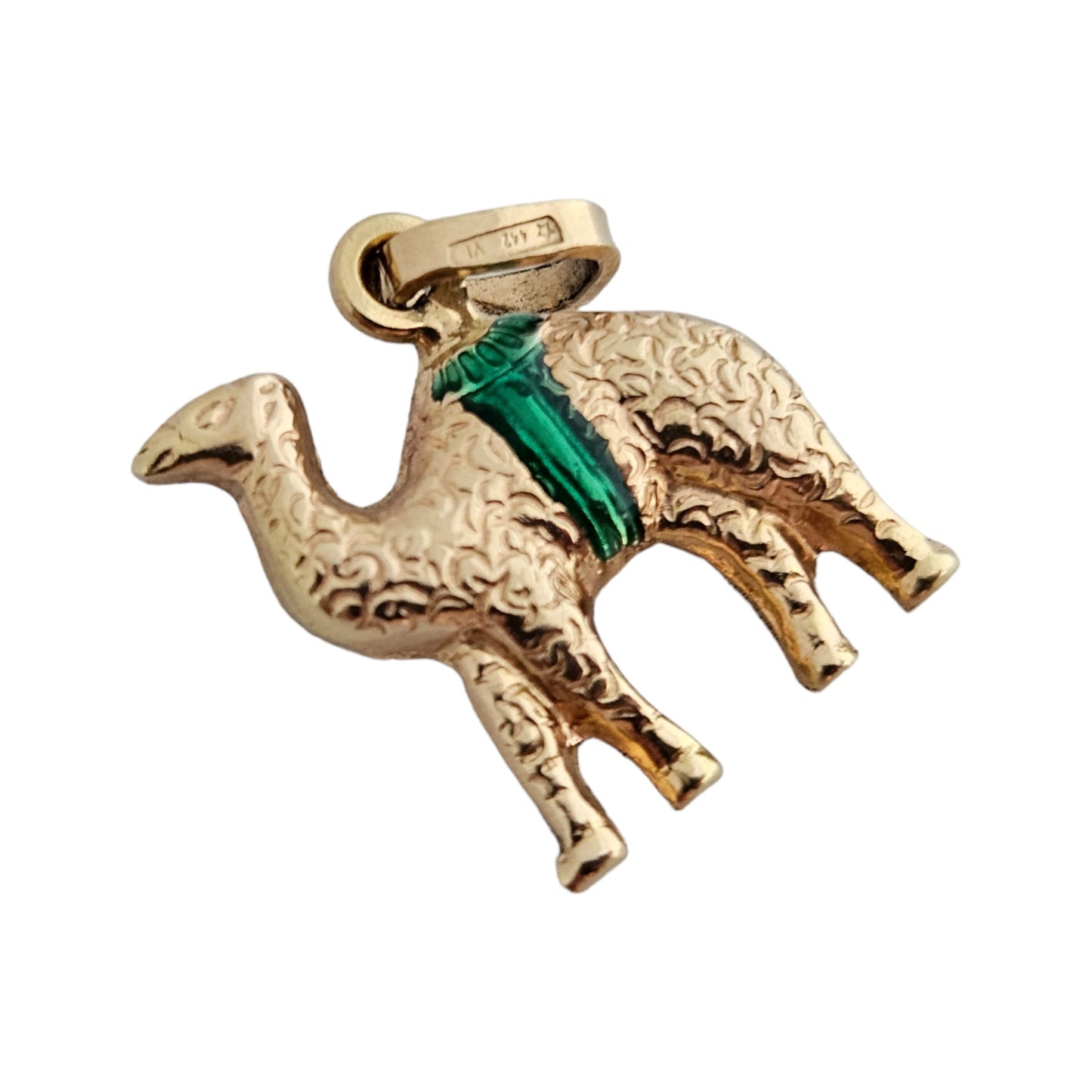 18ct 750 Yellow Gold Camel Charm or Pendant L 1.4 cm 1.4 g