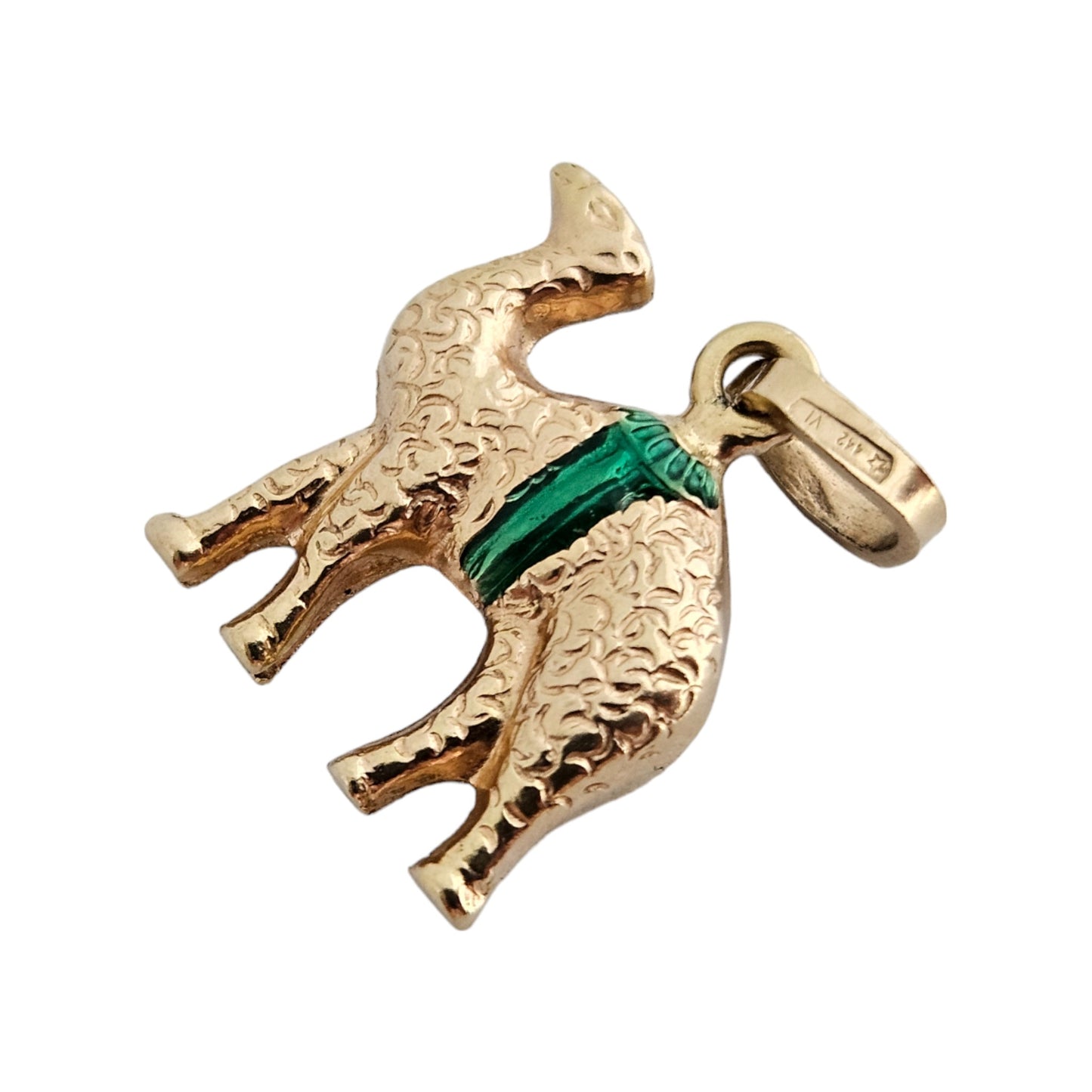 18ct 750 Yellow Gold Camel Charm or Pendant L 1.4 cm 1.4 g