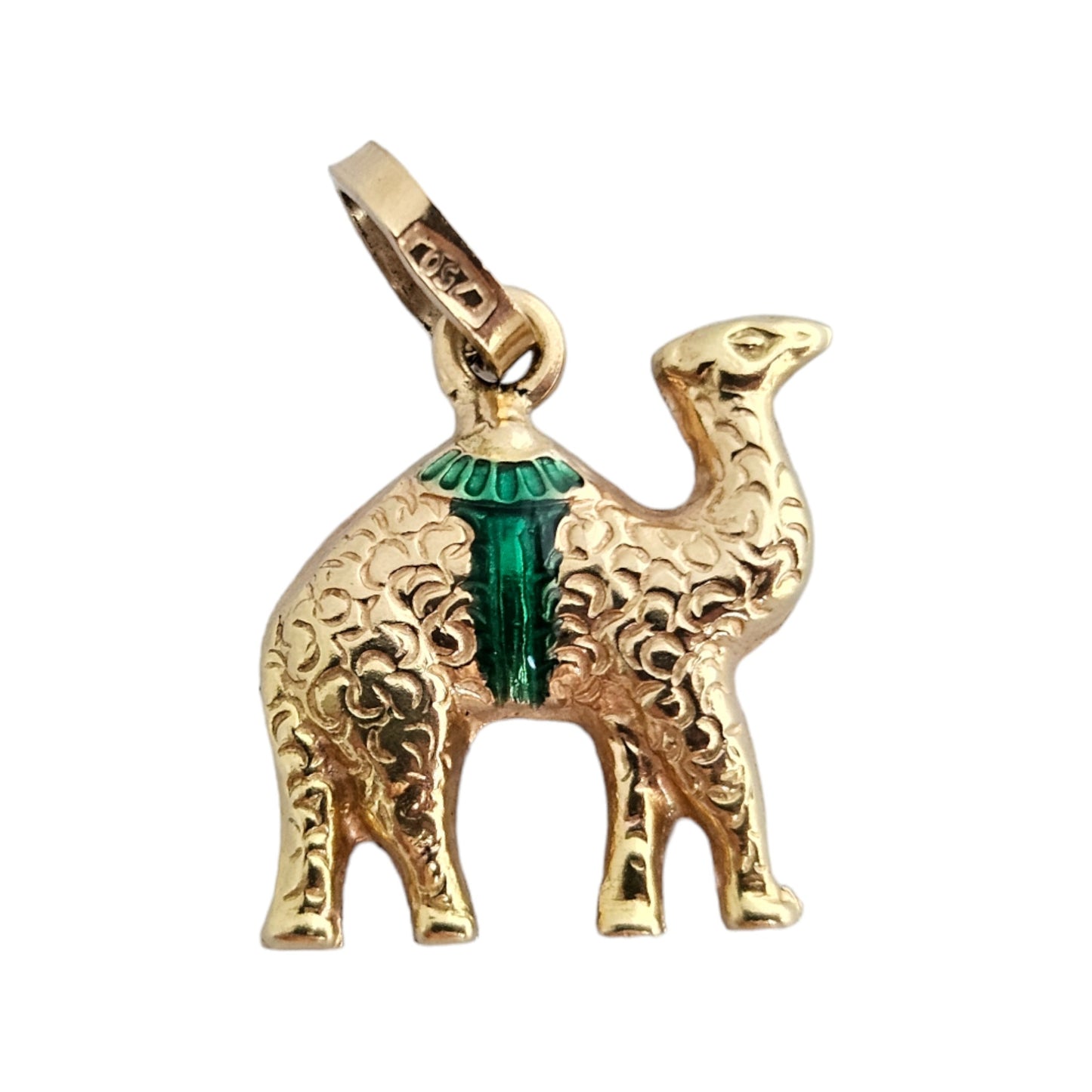 18ct 750 Yellow Gold Camel Charm or Pendant L 1.4 cm 1.4 g