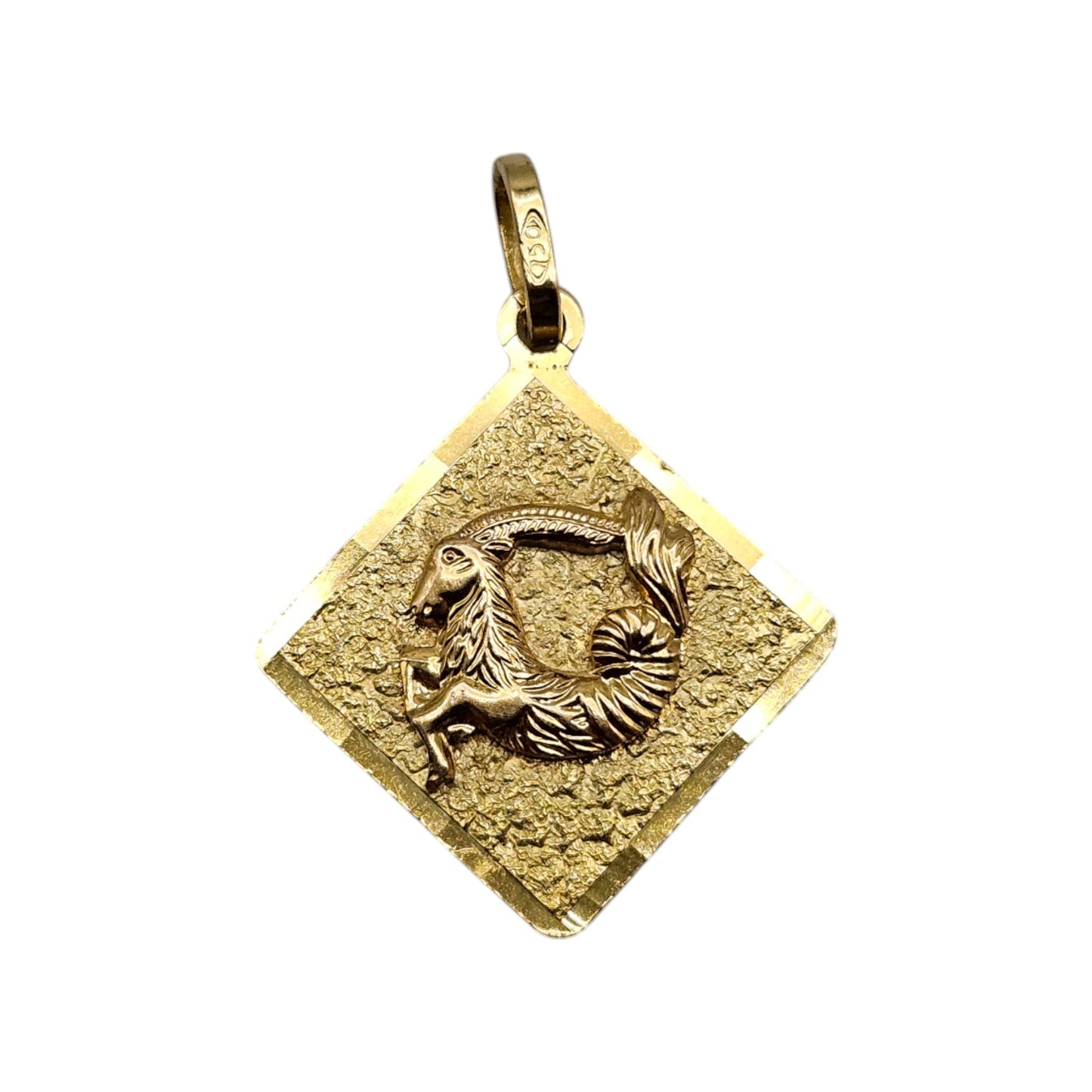 18ct 750 Yellow Gold Capricorn Horoscope Pendant L 2.1 cm 4.0 g.