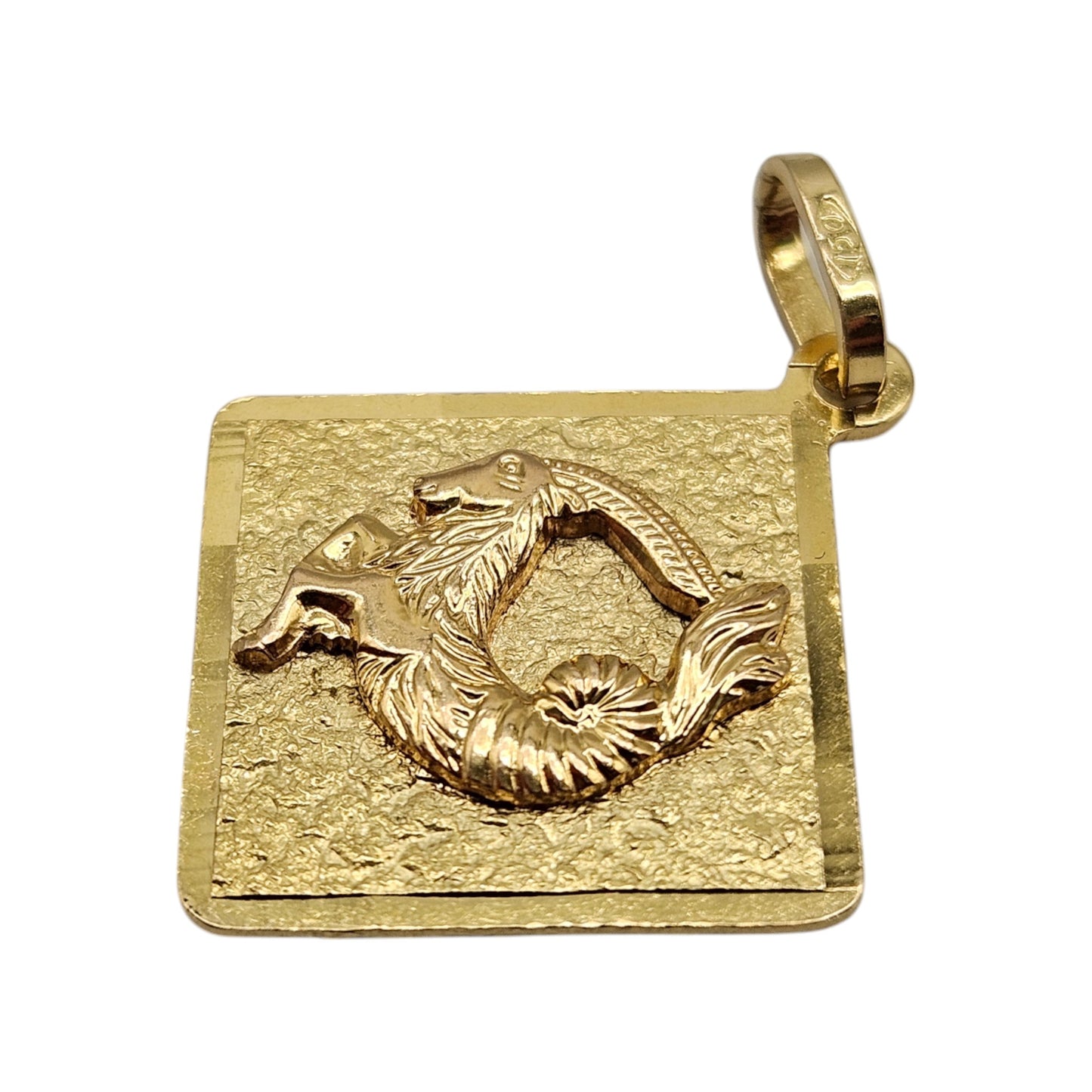 18ct 750 Yellow Gold Capricorn Horoscope Pendant L 2.1 cm 4.0 g.