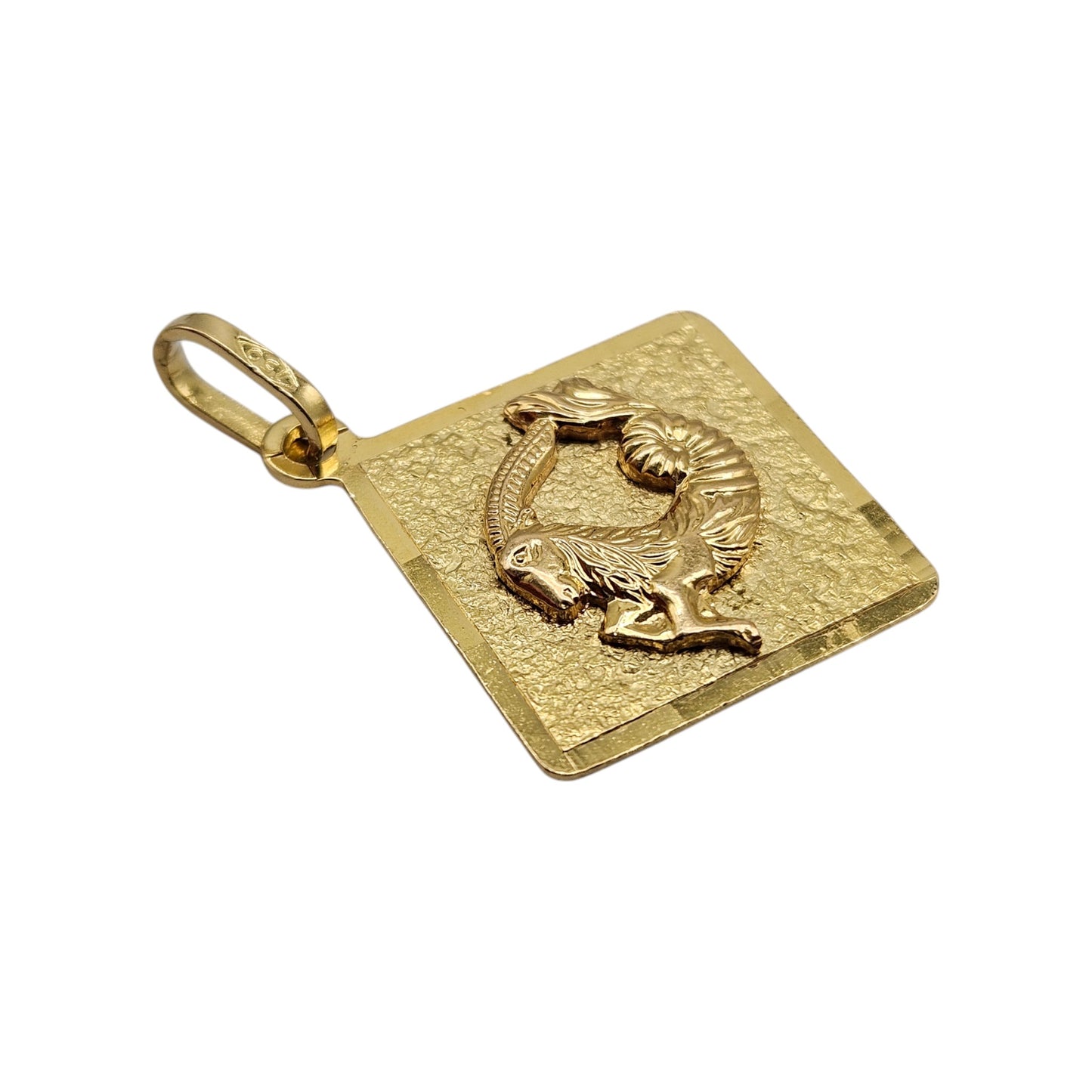 18ct 750 Yellow Gold Capricorn Horoscope Pendant L 2.1 cm 4.0 g.