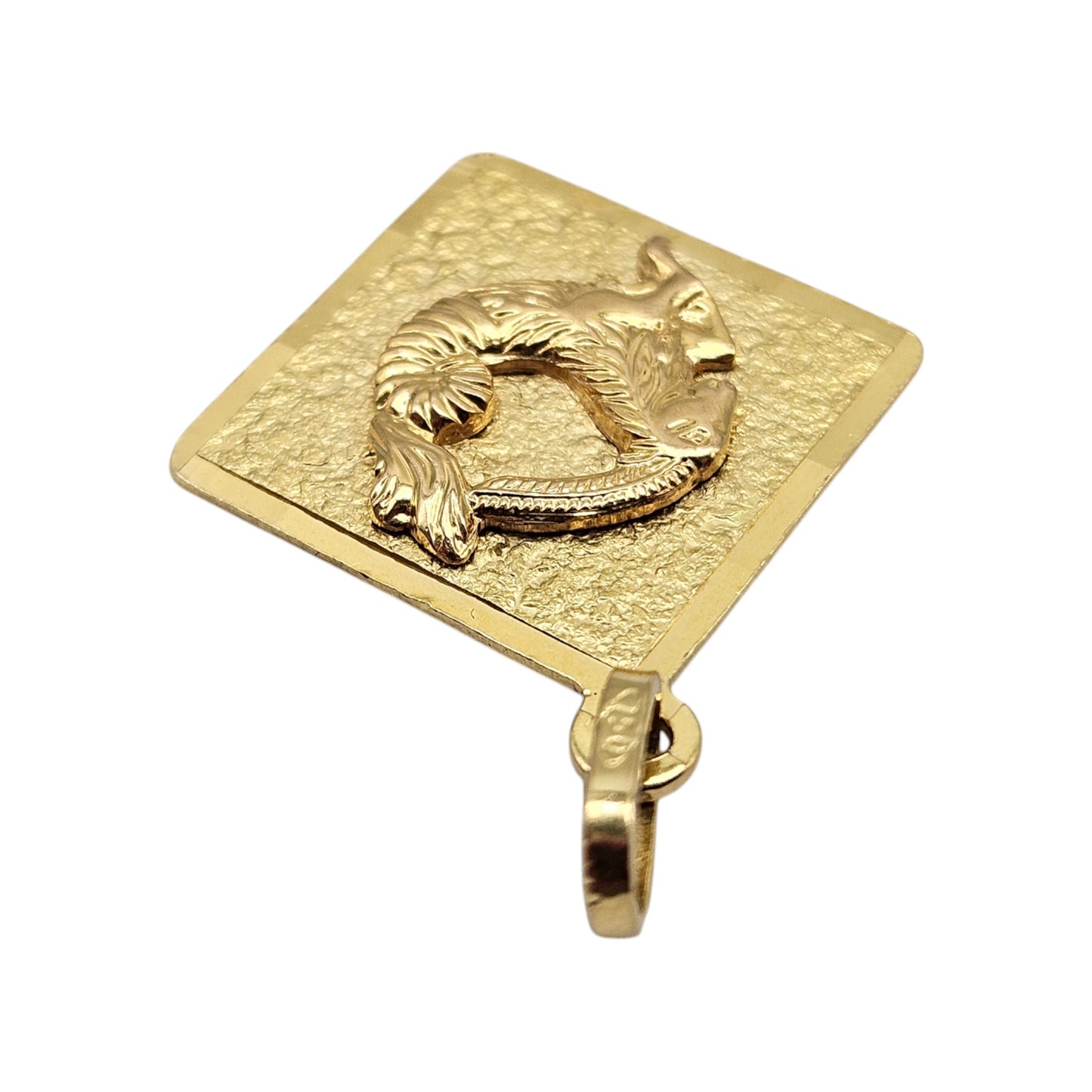 18ct 750 Yellow Gold Capricorn Horoscope Pendant L 2.1 cm 4.0 g.