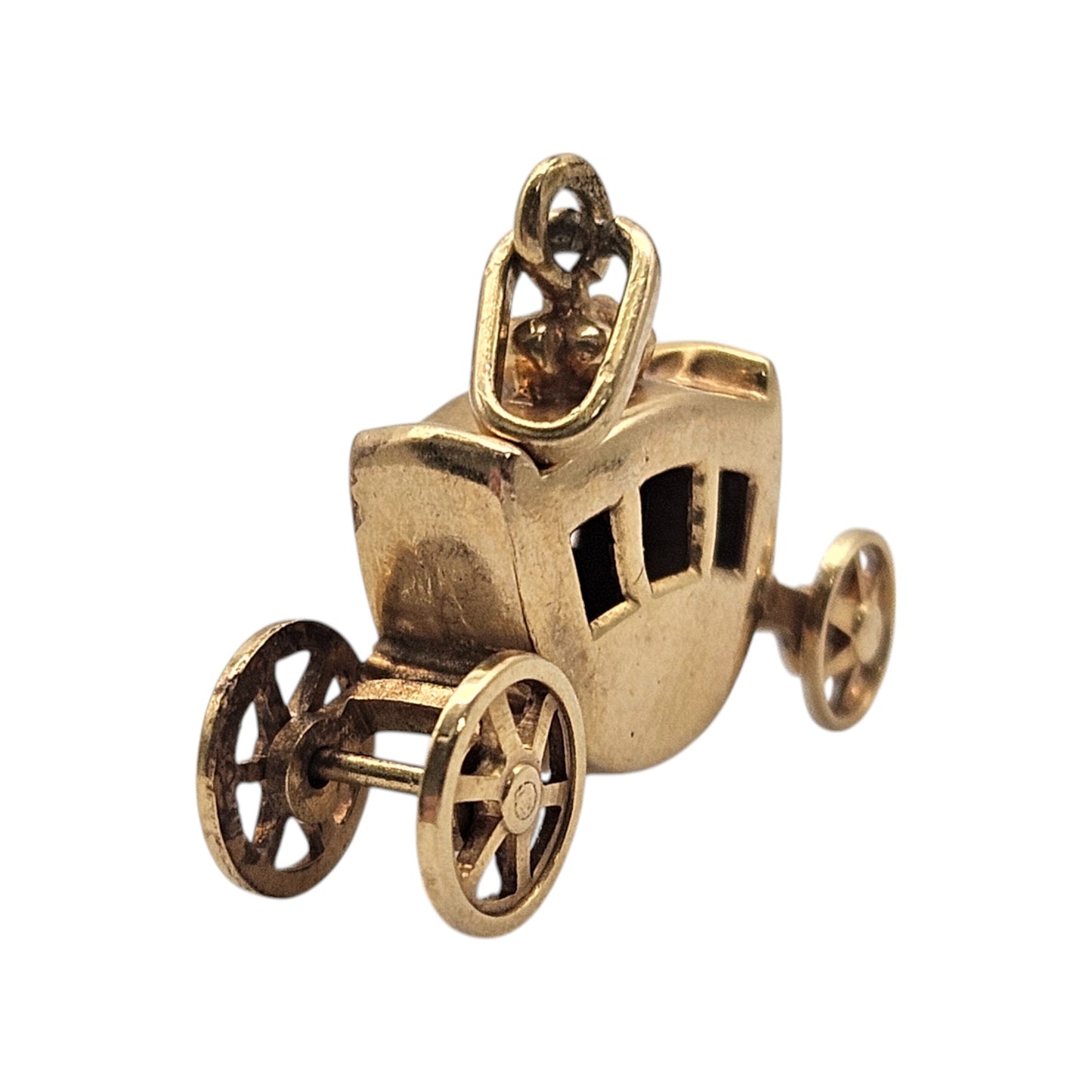 18ct Yellow Gold Aritculated Carriage Charm L 1.8 cm 1.4 g.