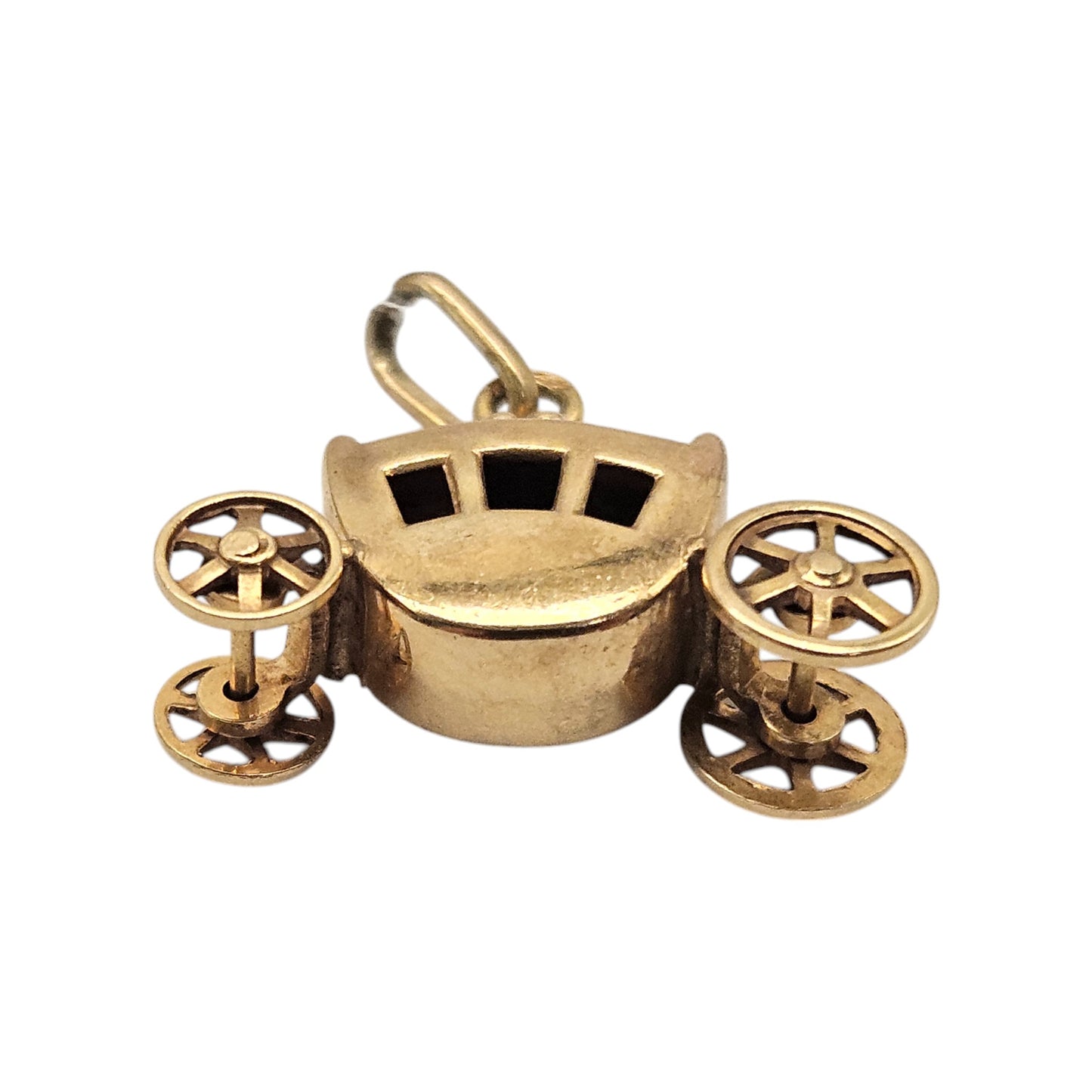 18ct Yellow Gold Aritculated Carriage Charm L 1.8 cm 1.4 g.