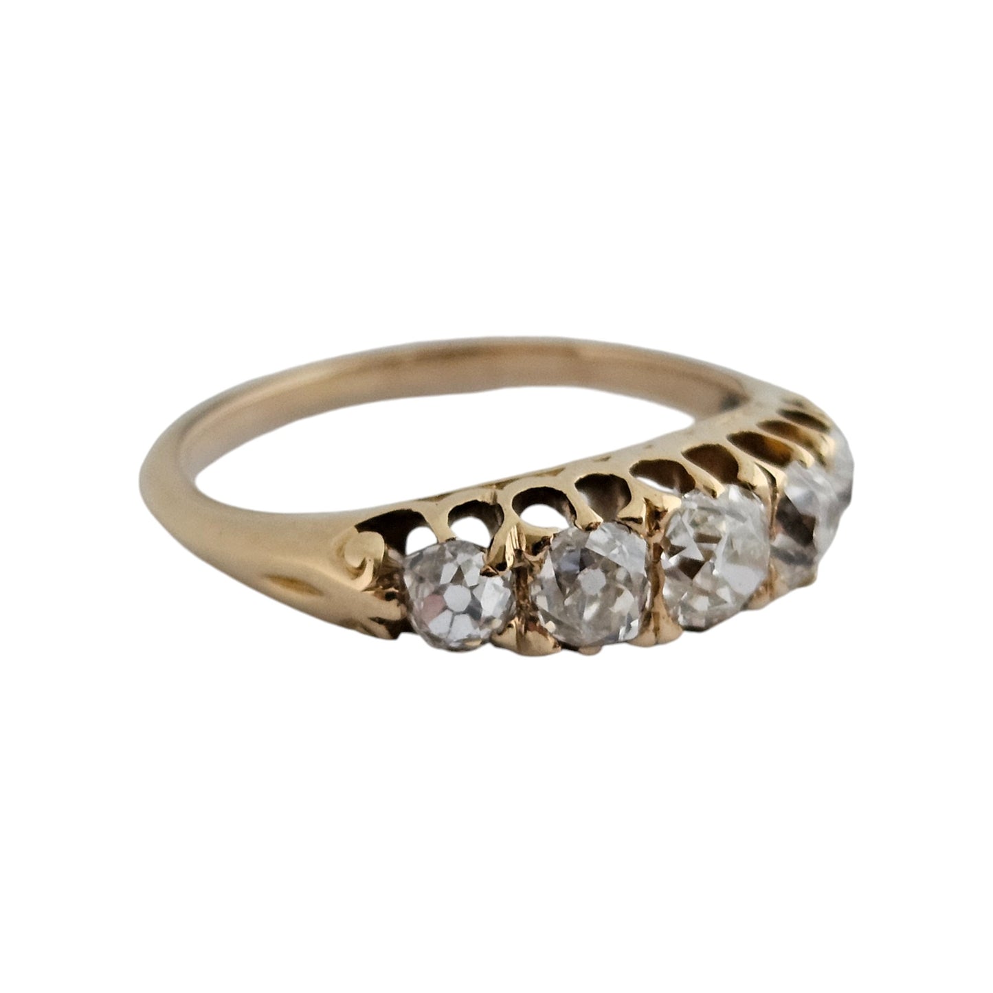 18ct Yellow Gold Five Stone Diamond Ring Size K 1/2 2.7 g