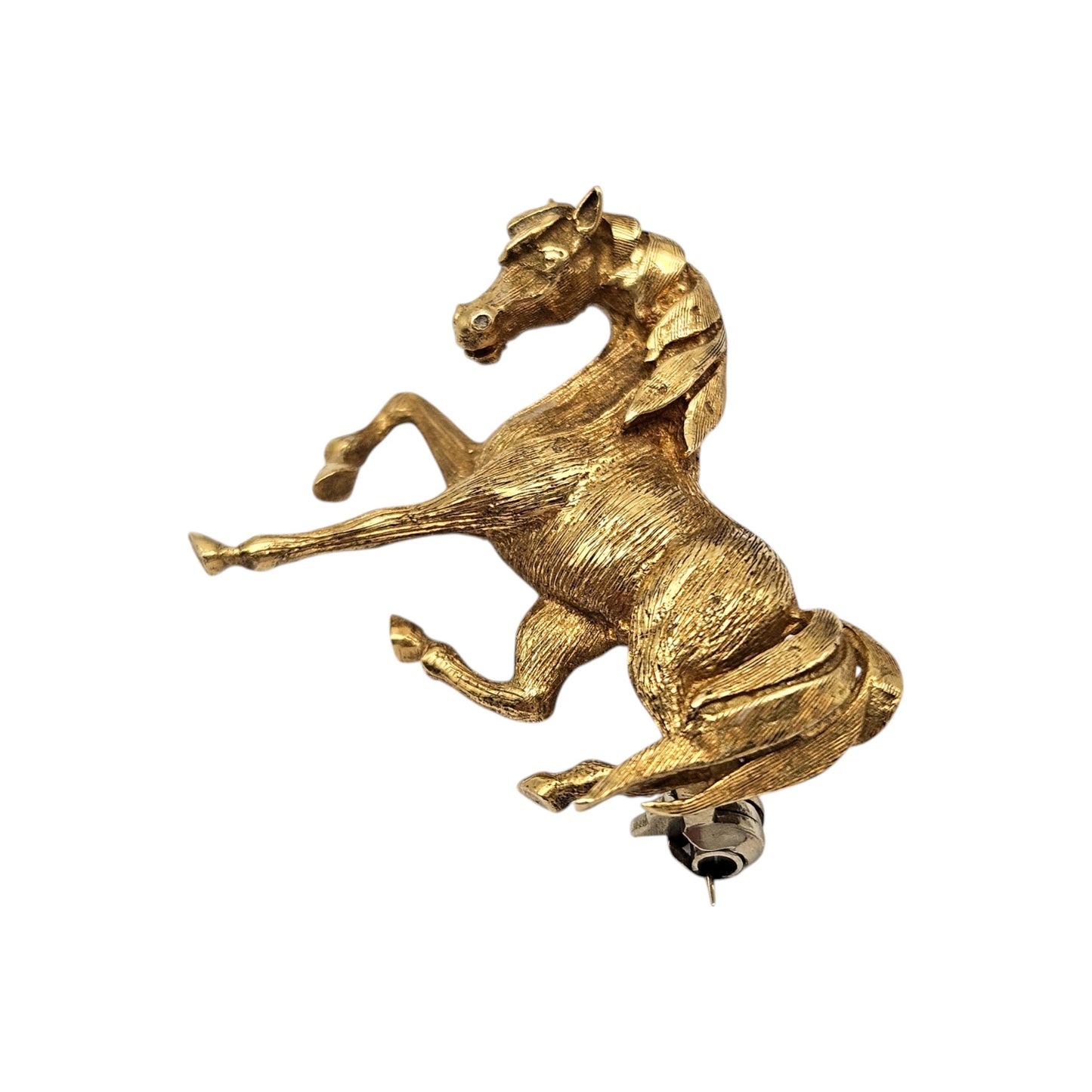 18ct 750 Yellow Gold Horse Brooch c.1969 L 2.7 cm 7.4 g.