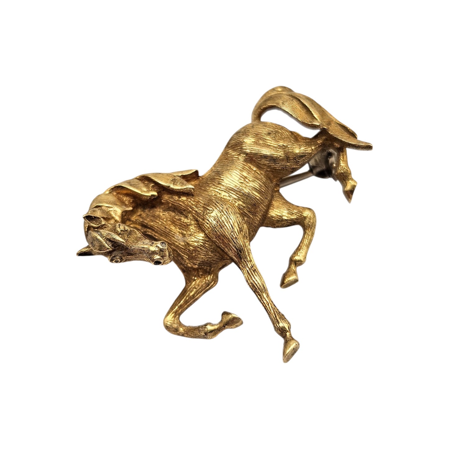 18ct 750 Yellow Gold Horse Brooch c.1969 L 2.7 cm 7.4 g.