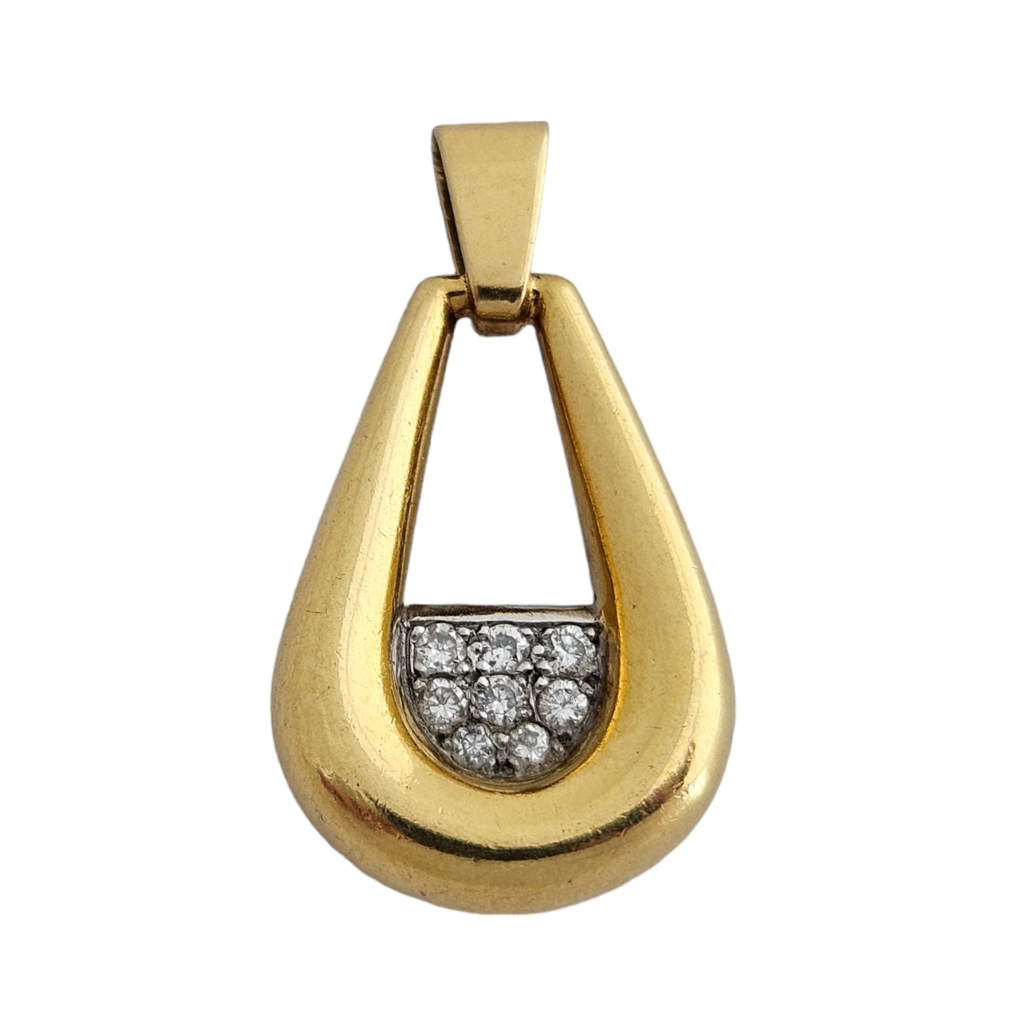 18ct 750 Yellow Gold Pendant Set With Diamonds 1977 L 2.6 cm 5.1 g