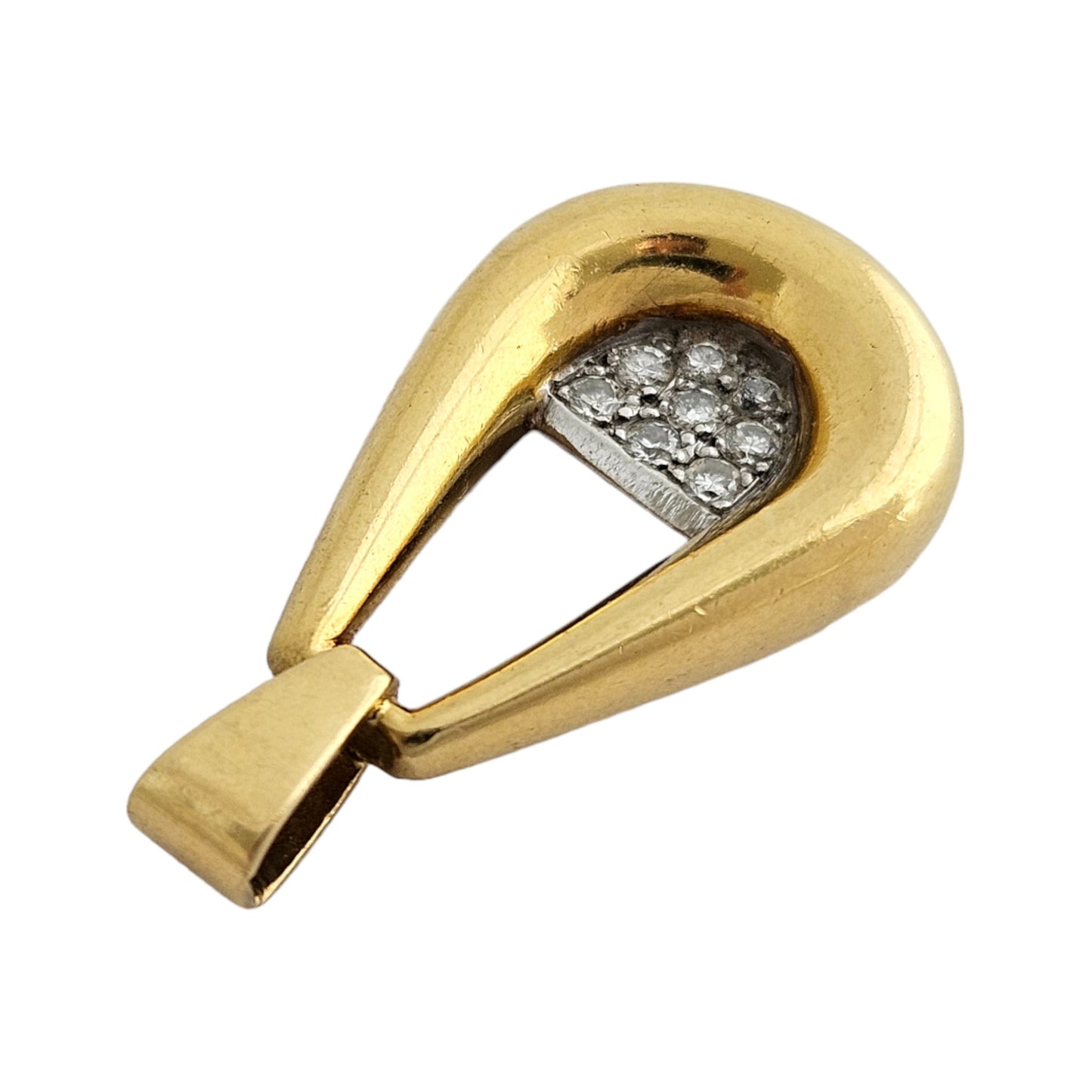18ct 750 Yellow Gold Pendant Set With Diamonds 1977 L 2.6 cm 5.1 g