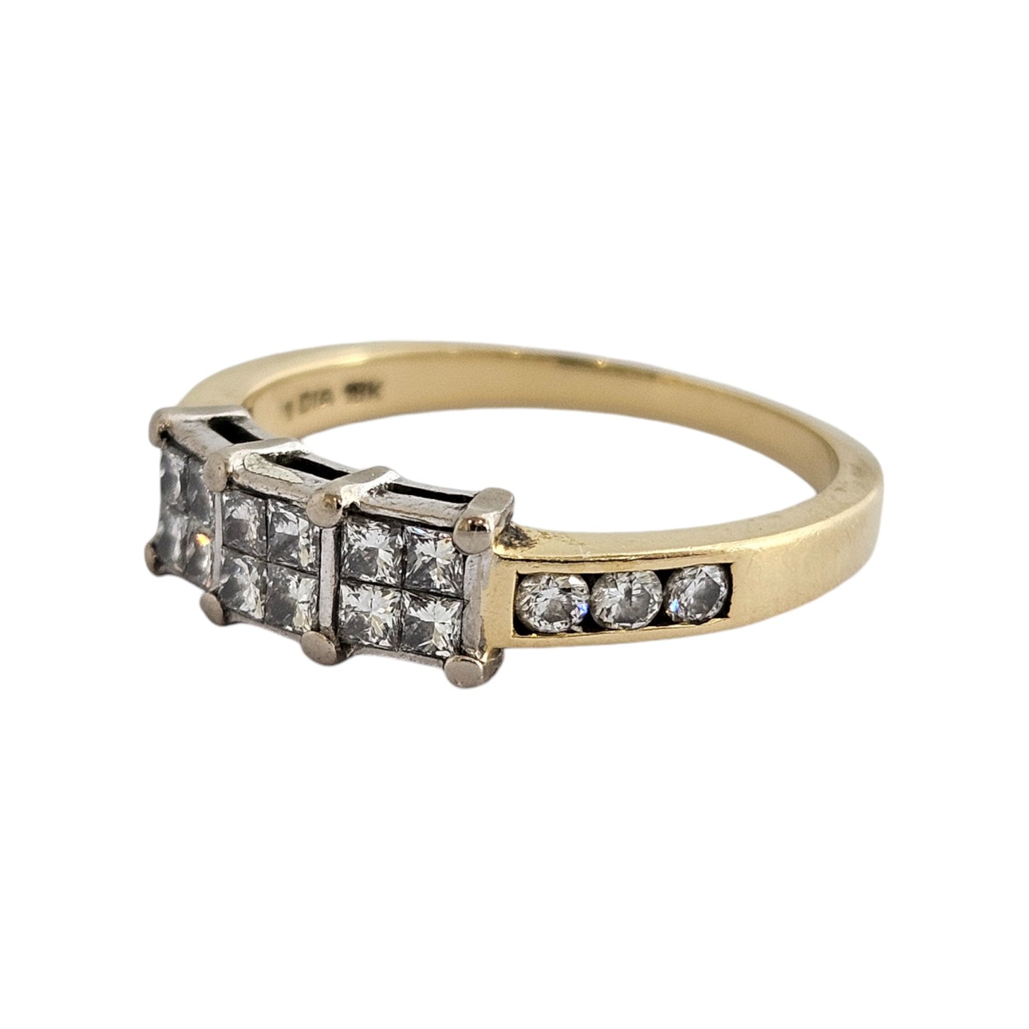 18ct 750 Yellow Gold Diamond Cluster Ring Size L 2.7 g