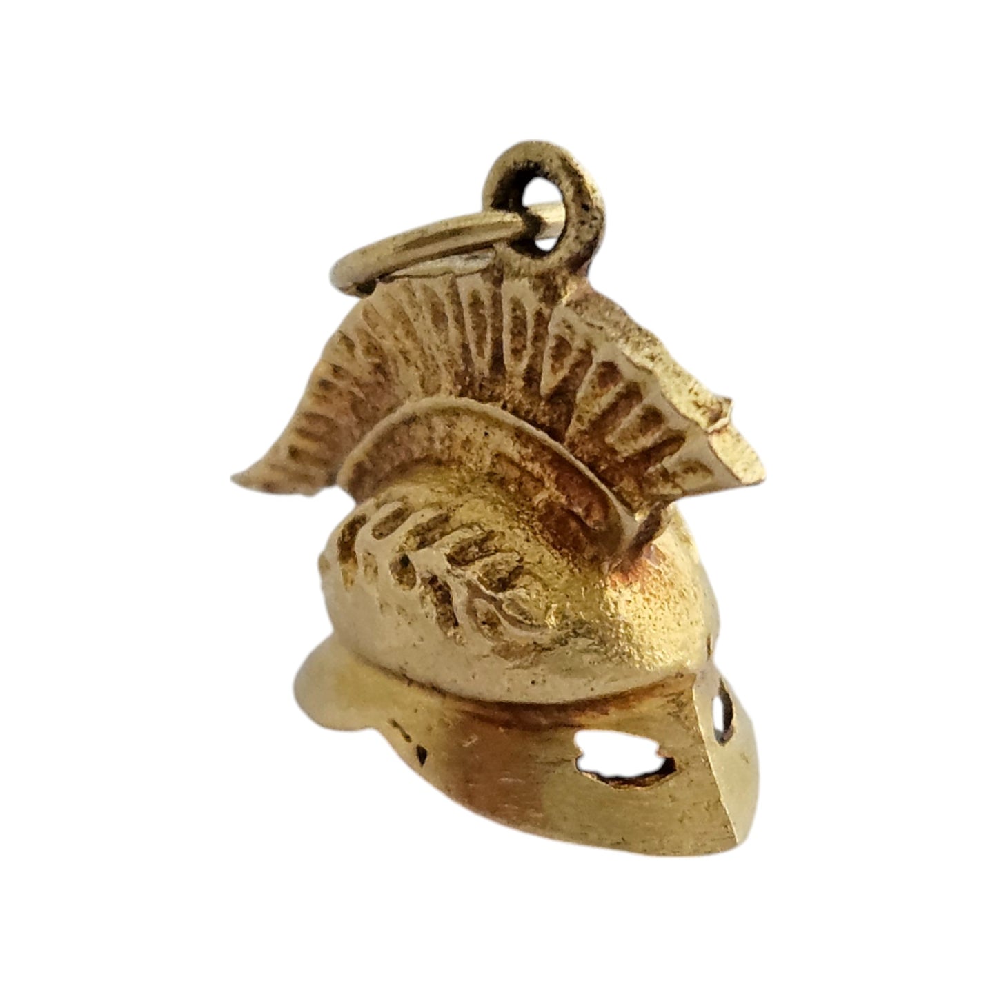 18ct 750 Yellow Gold Roman Warrior Helmet Charm L 1.7 cm 1.9 g