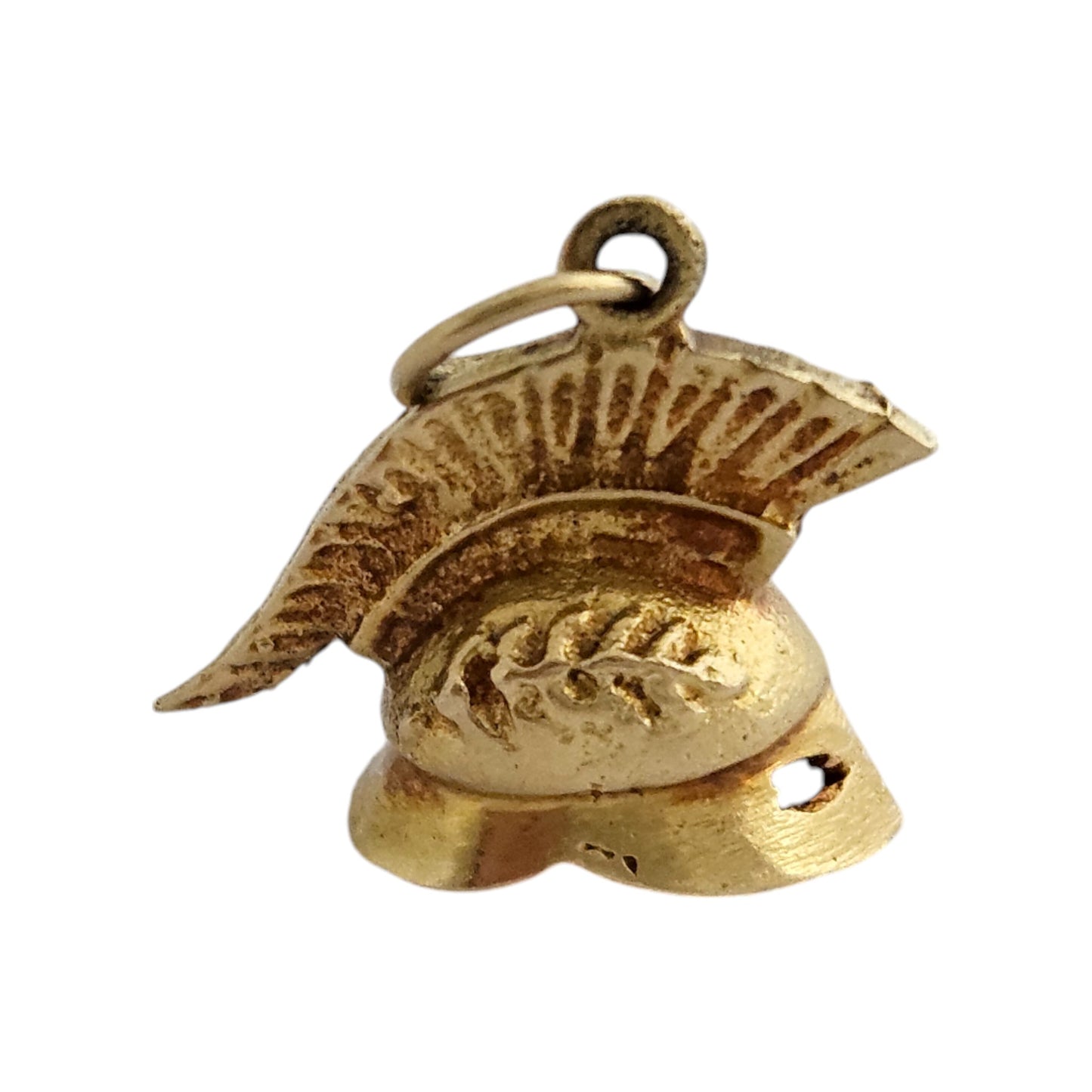 18ct 750 Yellow Gold Roman Warrior Helmet Charm L 1.7 cm 1.9 g