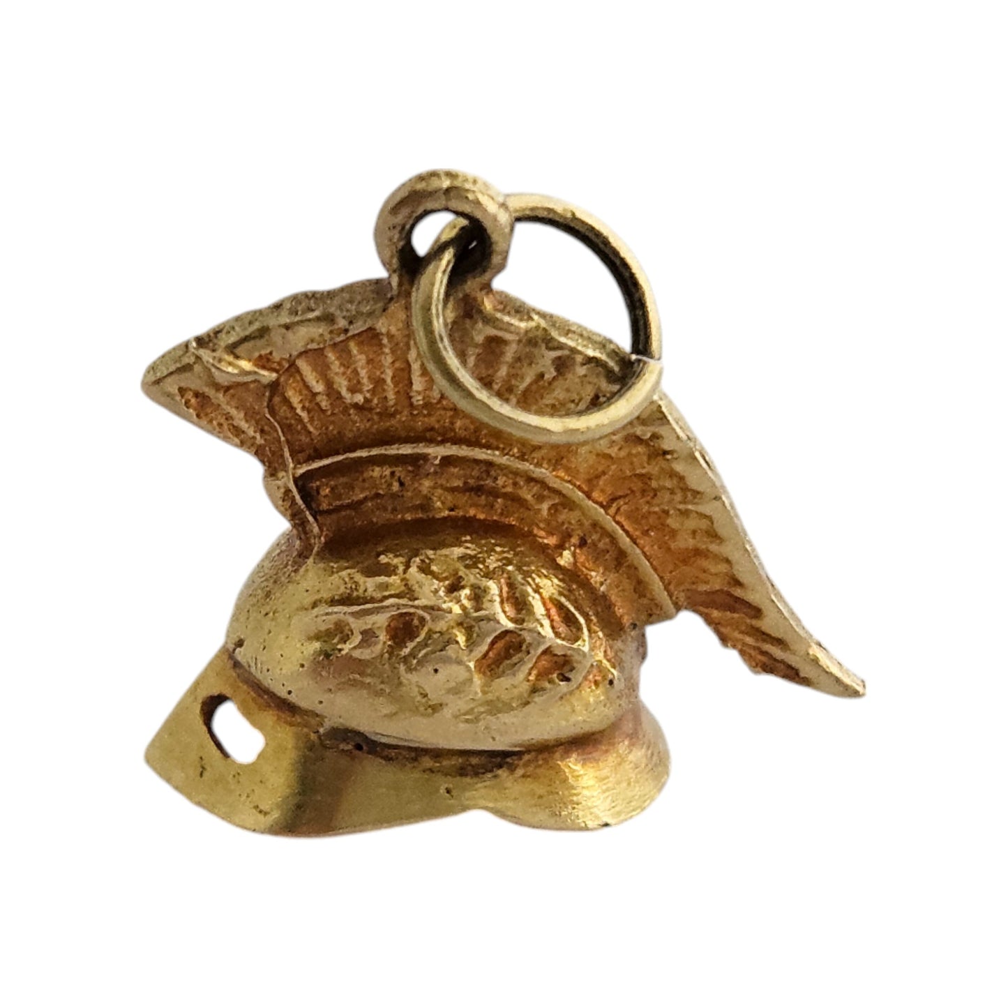 18ct 750 Yellow Gold Roman Warrior Helmet Charm L 1.7 cm 1.9 g