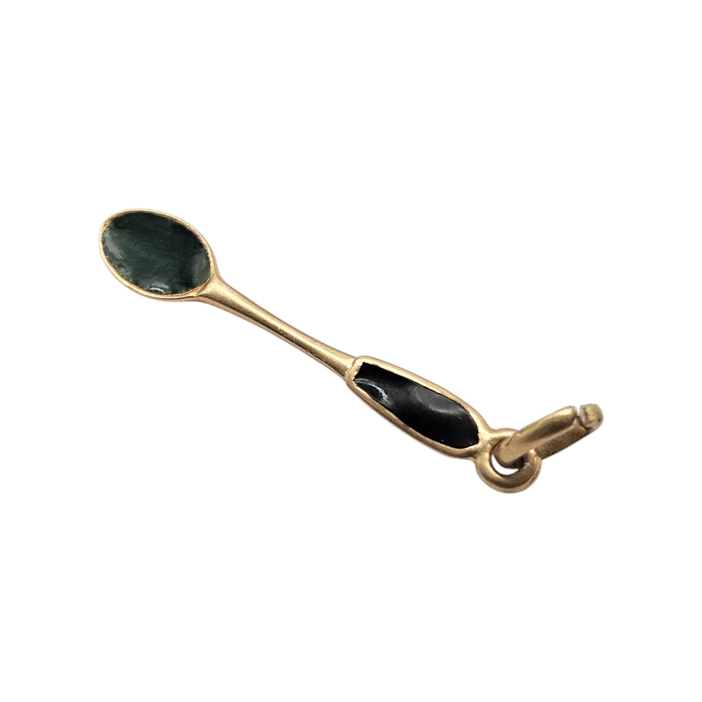 18ct Yellow Gold & Enamel Spoon Charm L 2.7 cm 1.5 g.