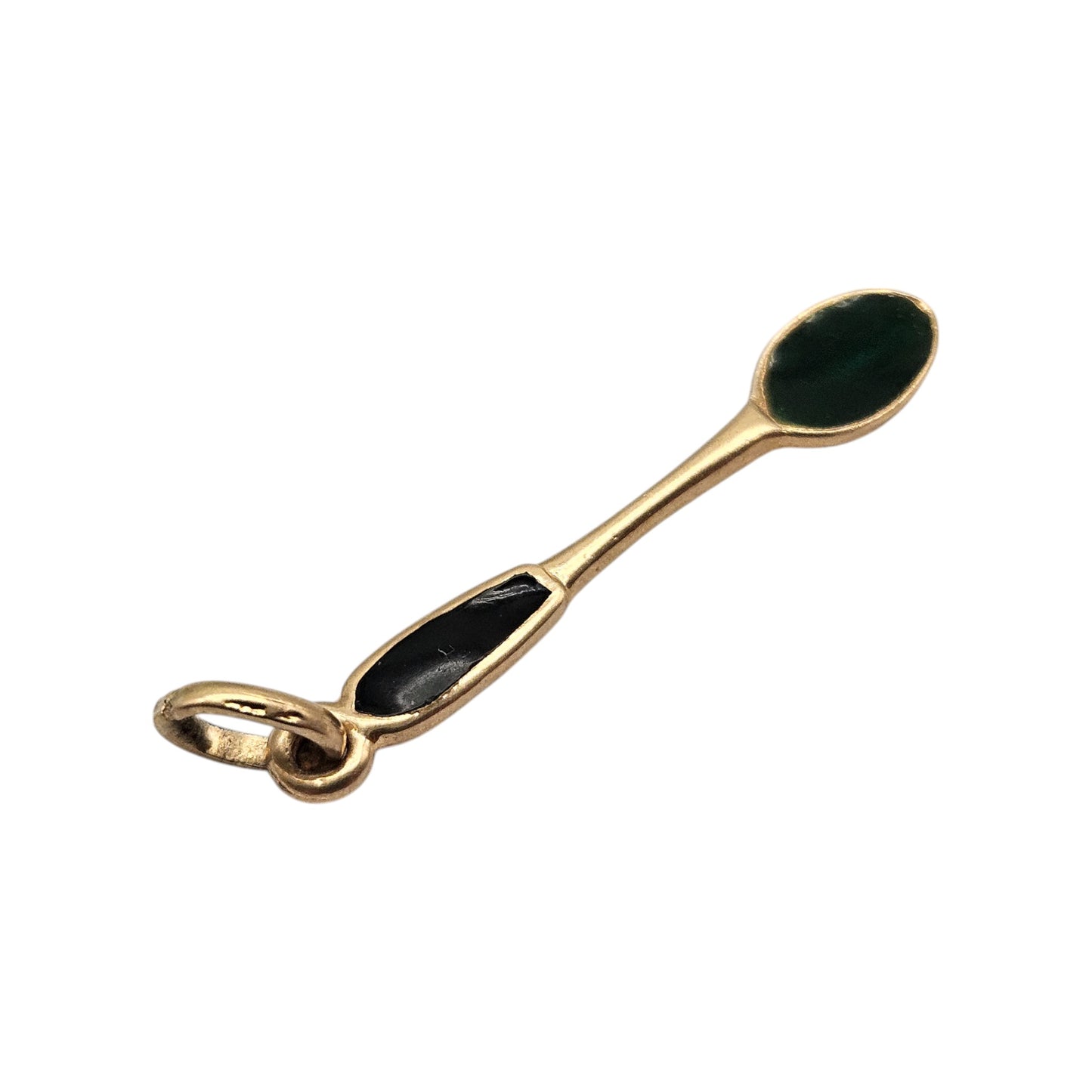 18ct Yellow Gold & Enamel Spoon Charm L 2.7 cm 1.5 g.