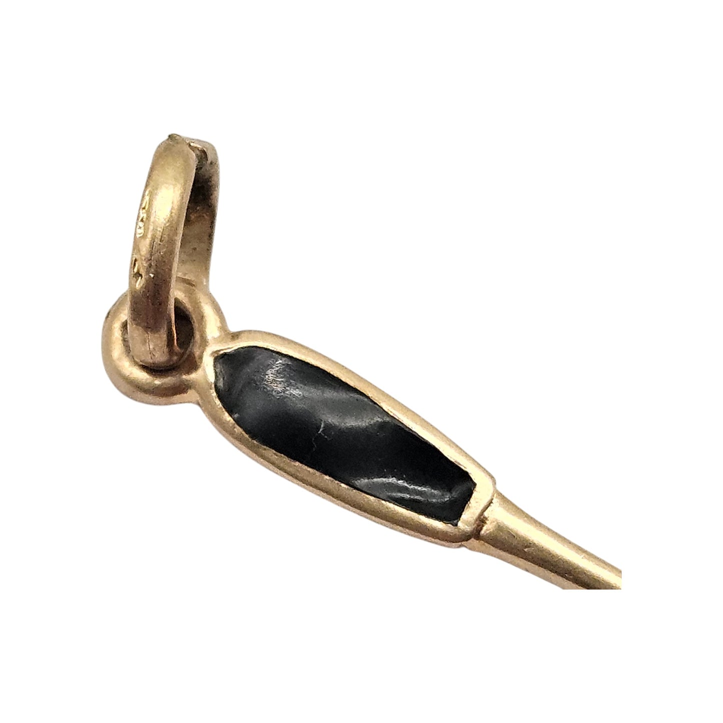 18ct Yellow Gold & Enamel Spoon Charm L 2.7 cm 1.5 g.