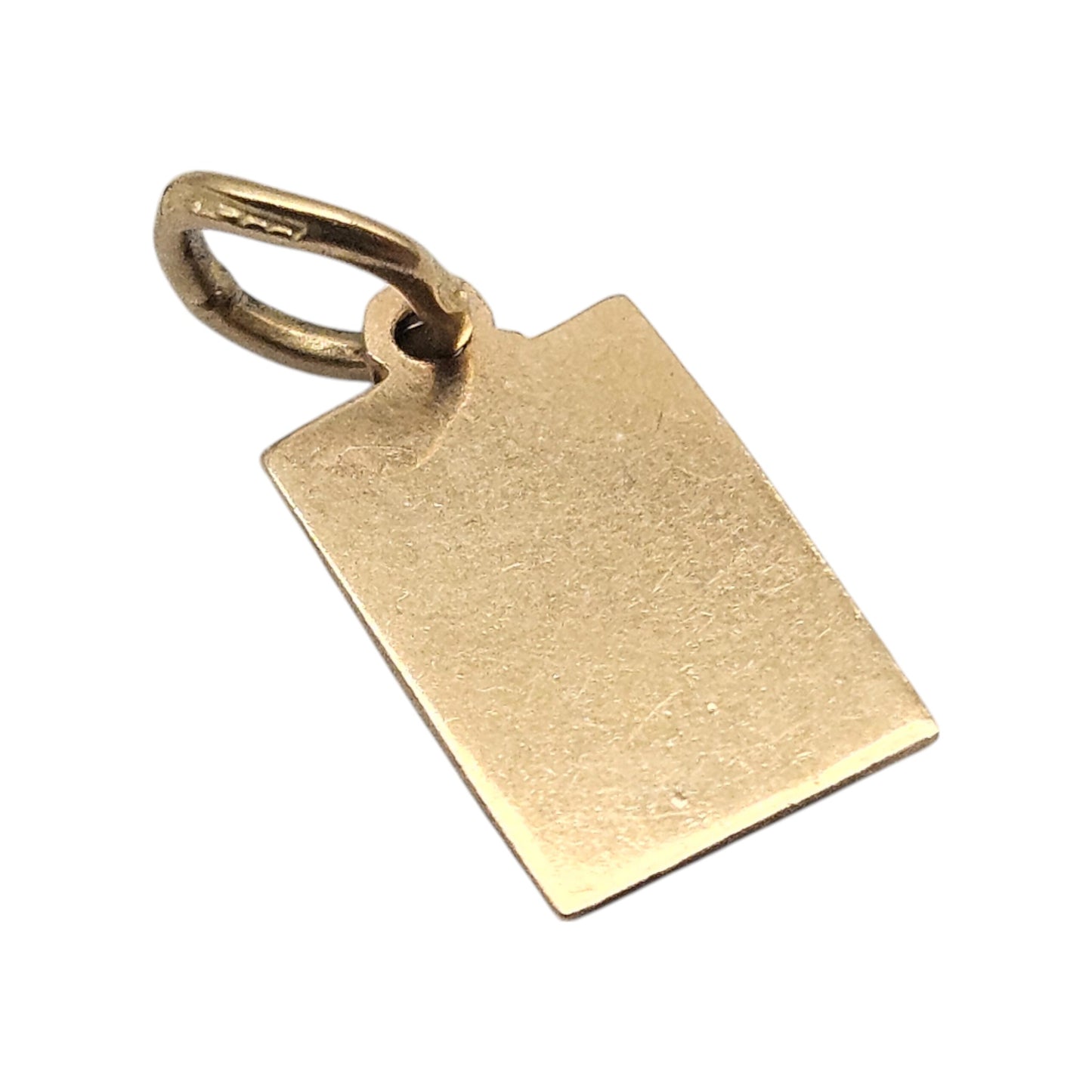 18ct Yellow Gold & Enamel Swedish Flag Charm L 9 mm 0.7 g.