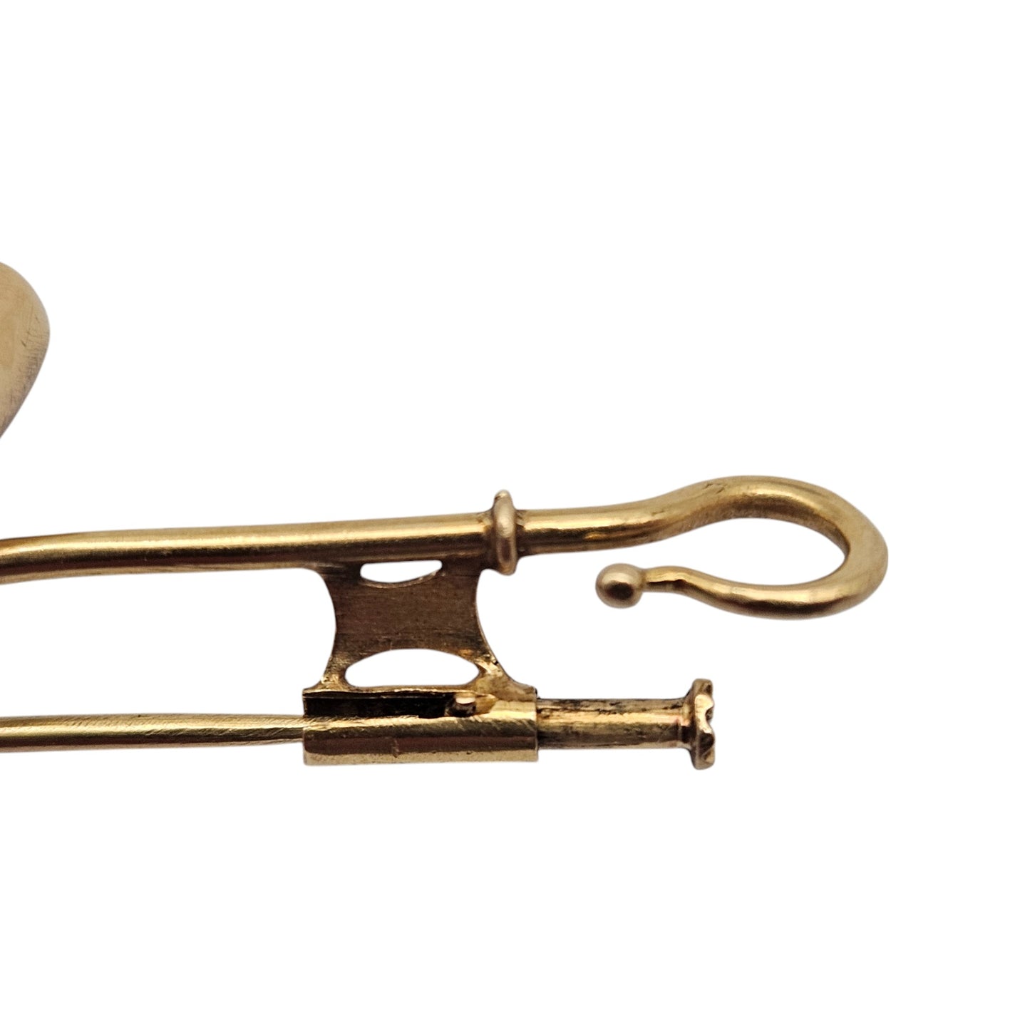 Unusual 18ct Yellow Gold Wine Dipper Brooch L 6.4 cm 4.4 g.