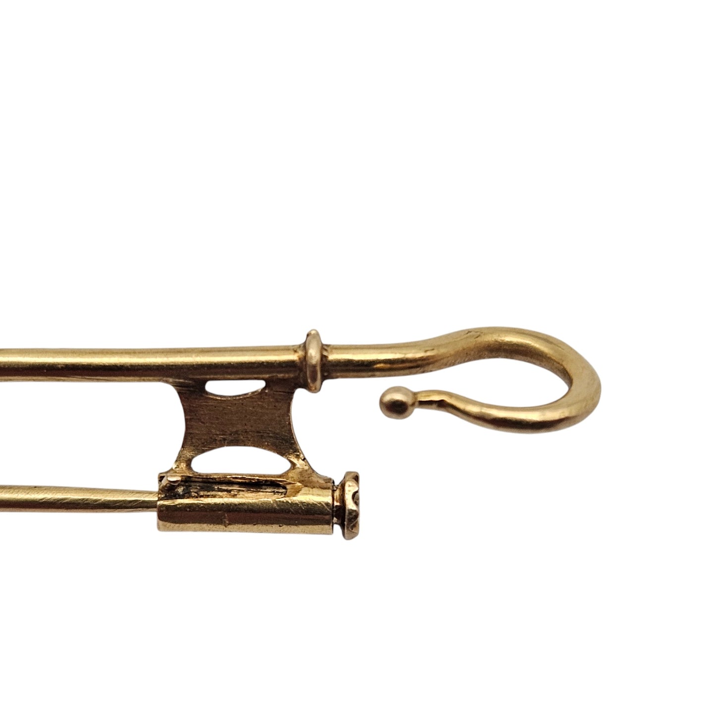 Unusual 18ct Yellow Gold Wine Dipper Brooch L 6.4 cm 4.4 g.
