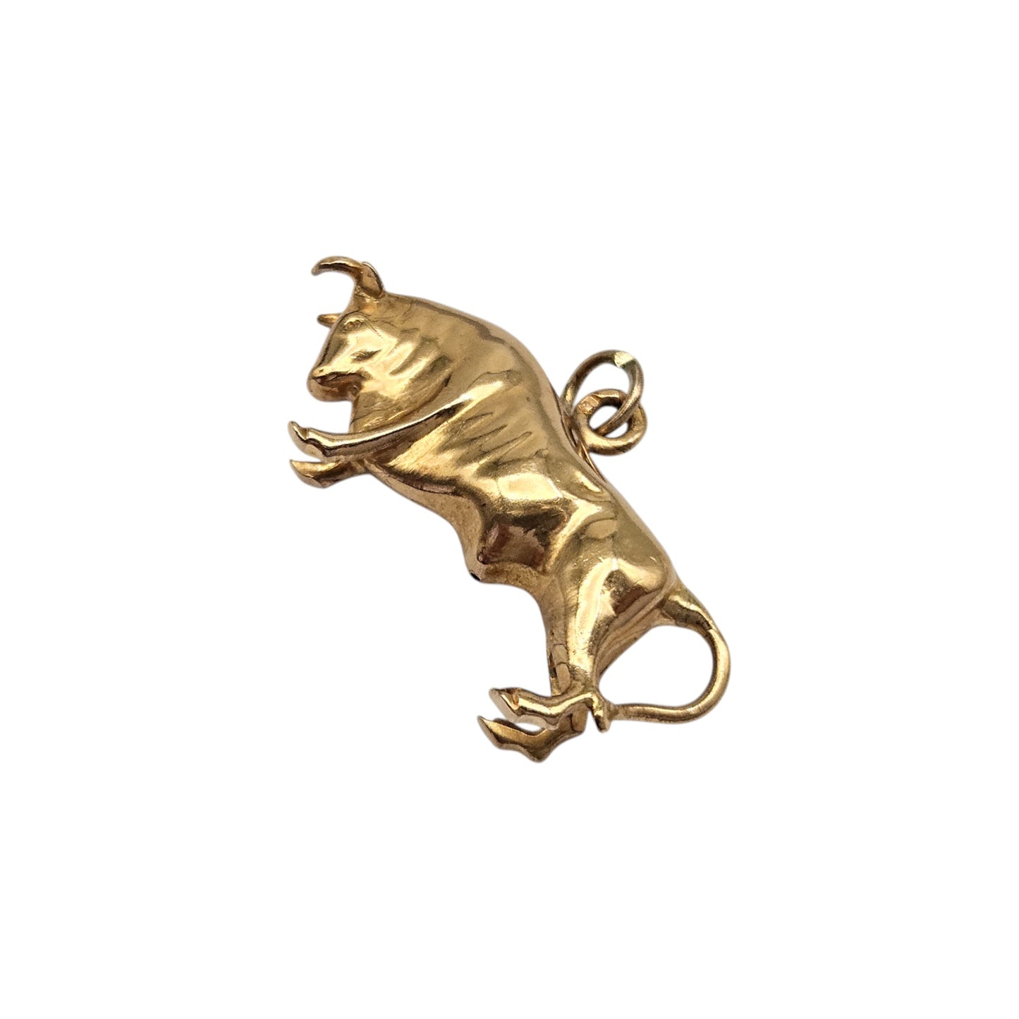 Portugues 19ct 800 Yellow Gold Bull Charm L 2.7 cm 2.6 g.