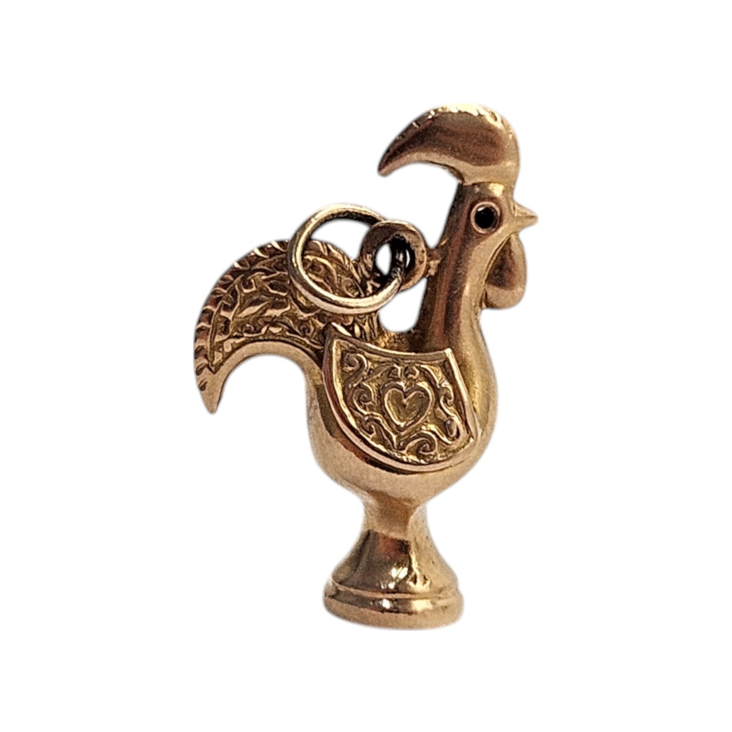 Portuguese 19ct 800 Yellow Gold Cockerel Charm L 2.2 cm 1.6 g.
