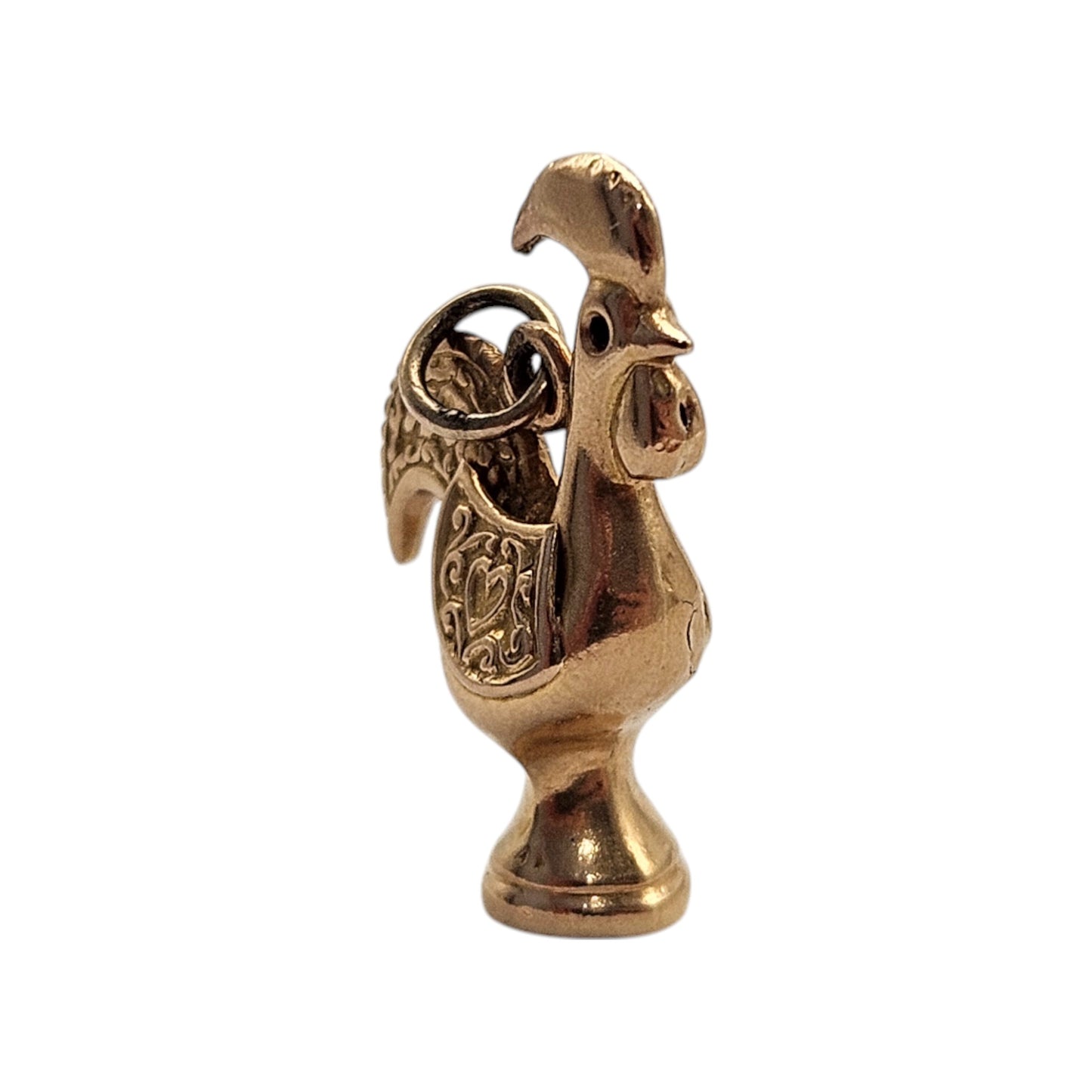 Portuguese 19ct 800 Yellow Gold Cockerel Charm L 2.2 cm 1.6 g.