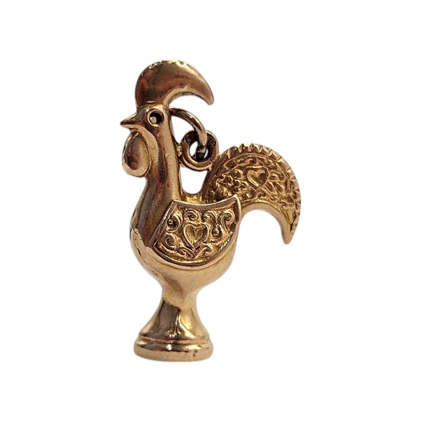 Portuguese 19ct 800 Yellow Gold Cockerel Charm L 2.2 cm 1.6 g.