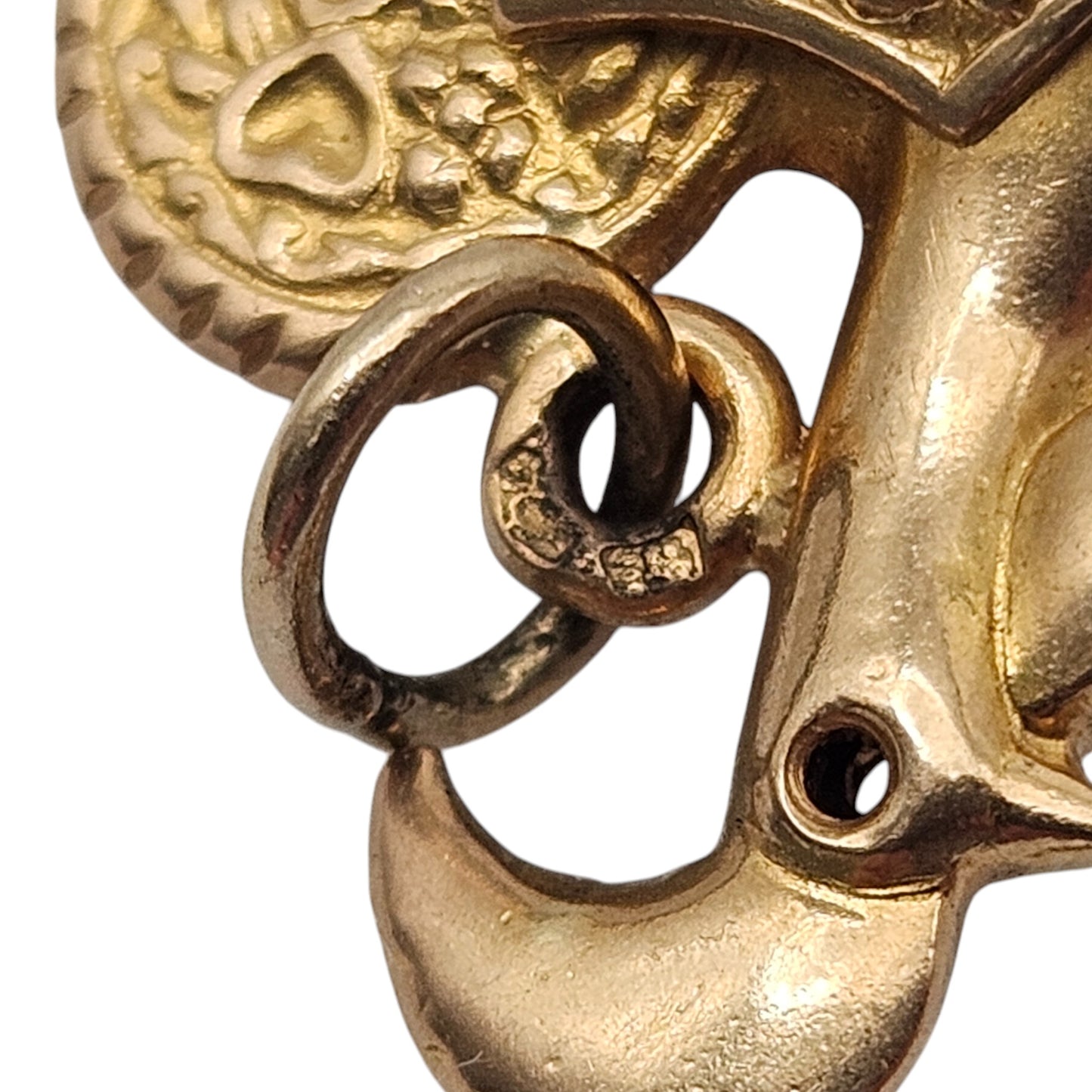 Portuguese 19ct 800 Yellow Gold Cockerel Charm L 2.2 cm 1.6 g.