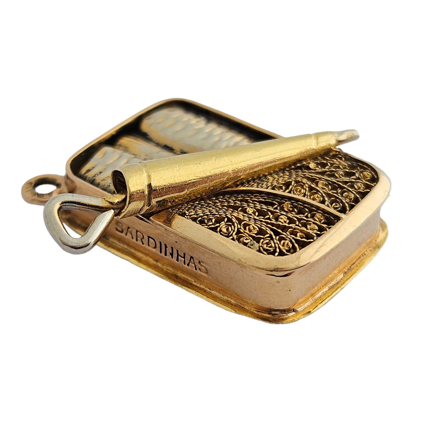 19ct 800 Yellow Gold Portuguese Sardines Charm L 2.1 cm 5.5 g