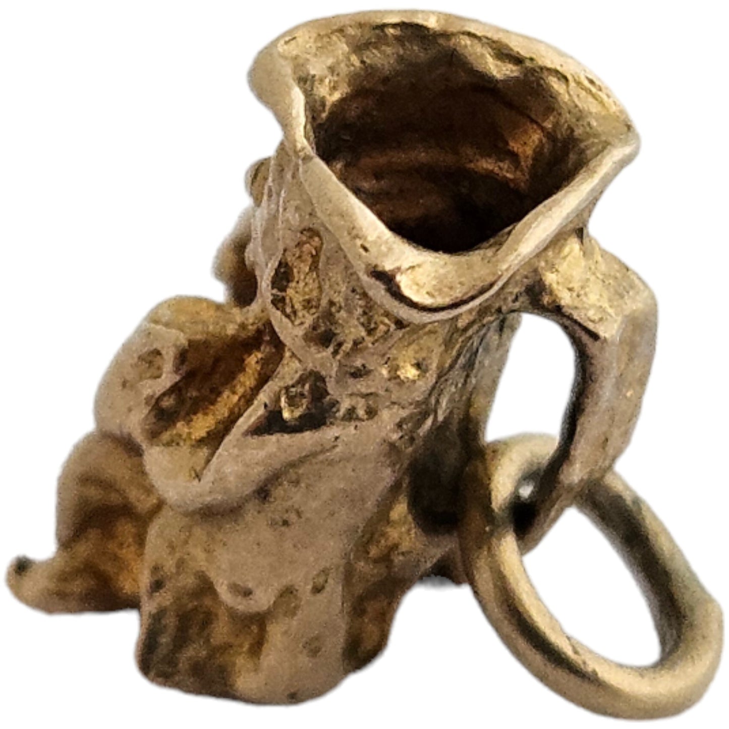 9ct 375 Yellow Gold Toby Jug Charm c.1970 L 1.0 cm 1.7 g.