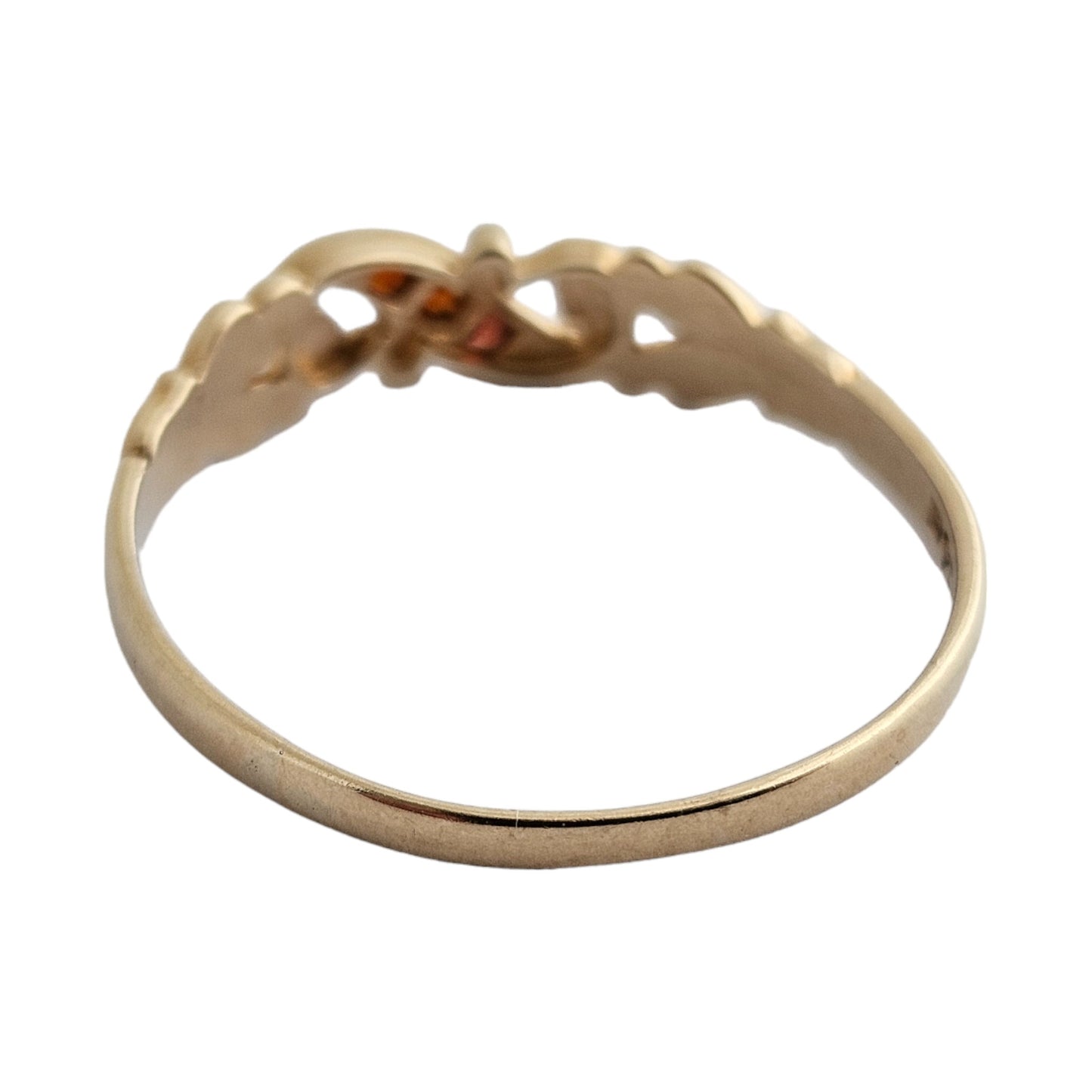 Fancy 9ct 375 Yellow Gold Ring with Garnets Size X 1.8 g