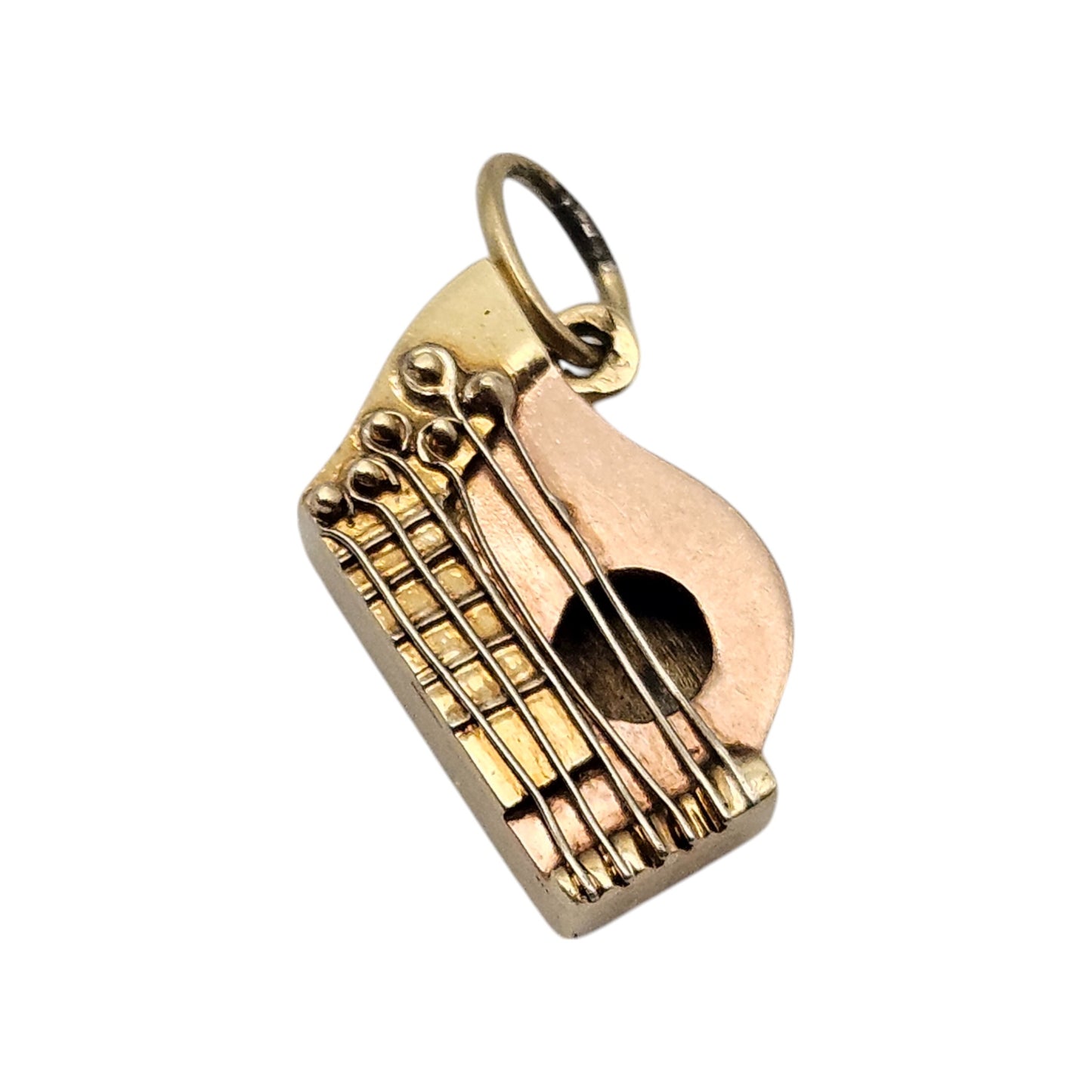 14ct Rose & Yellow Gold Cithare Charm L 1.5 cm 2.1 g.
