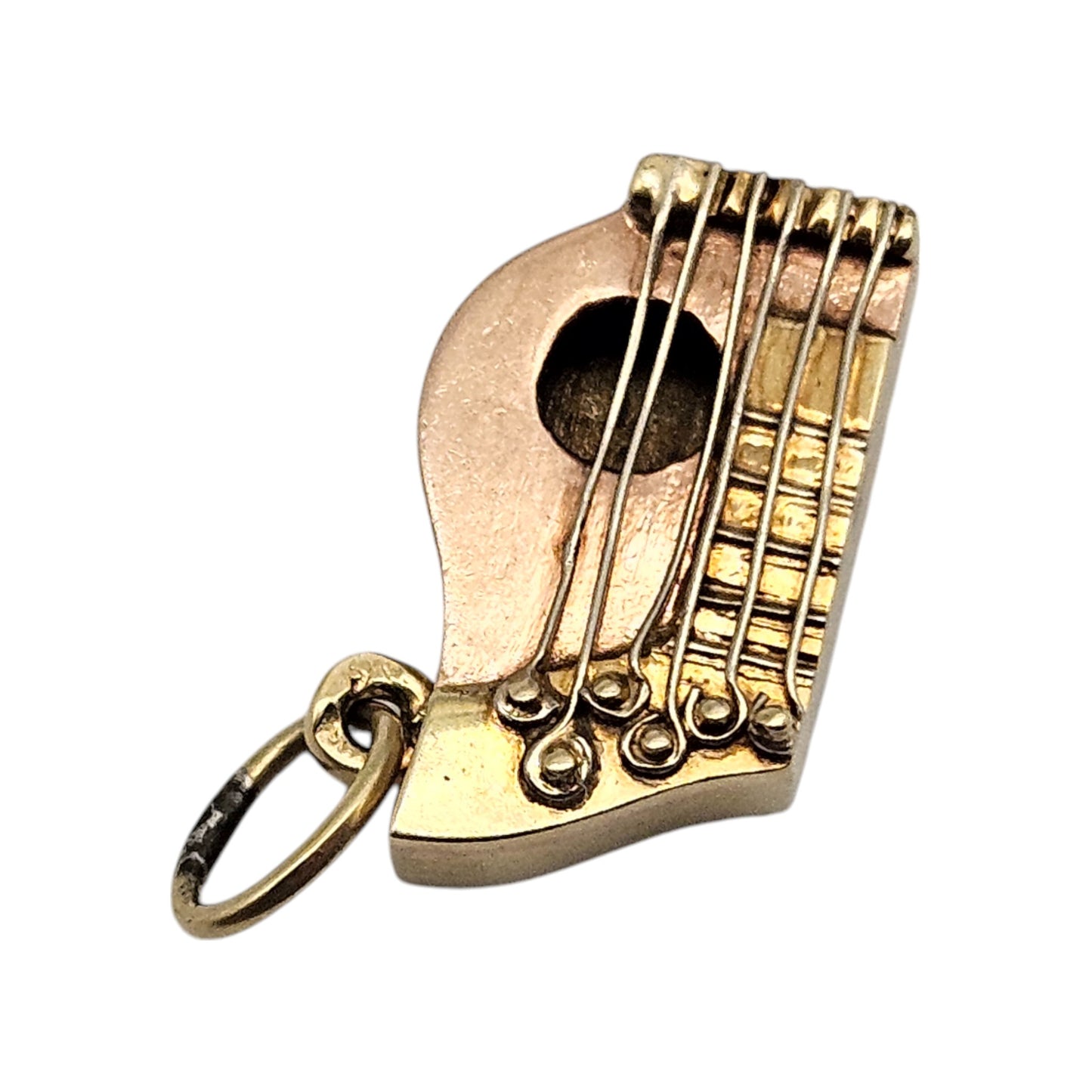 14ct Rose & Yellow Gold Cithare Charm L 1.5 cm 2.1 g.