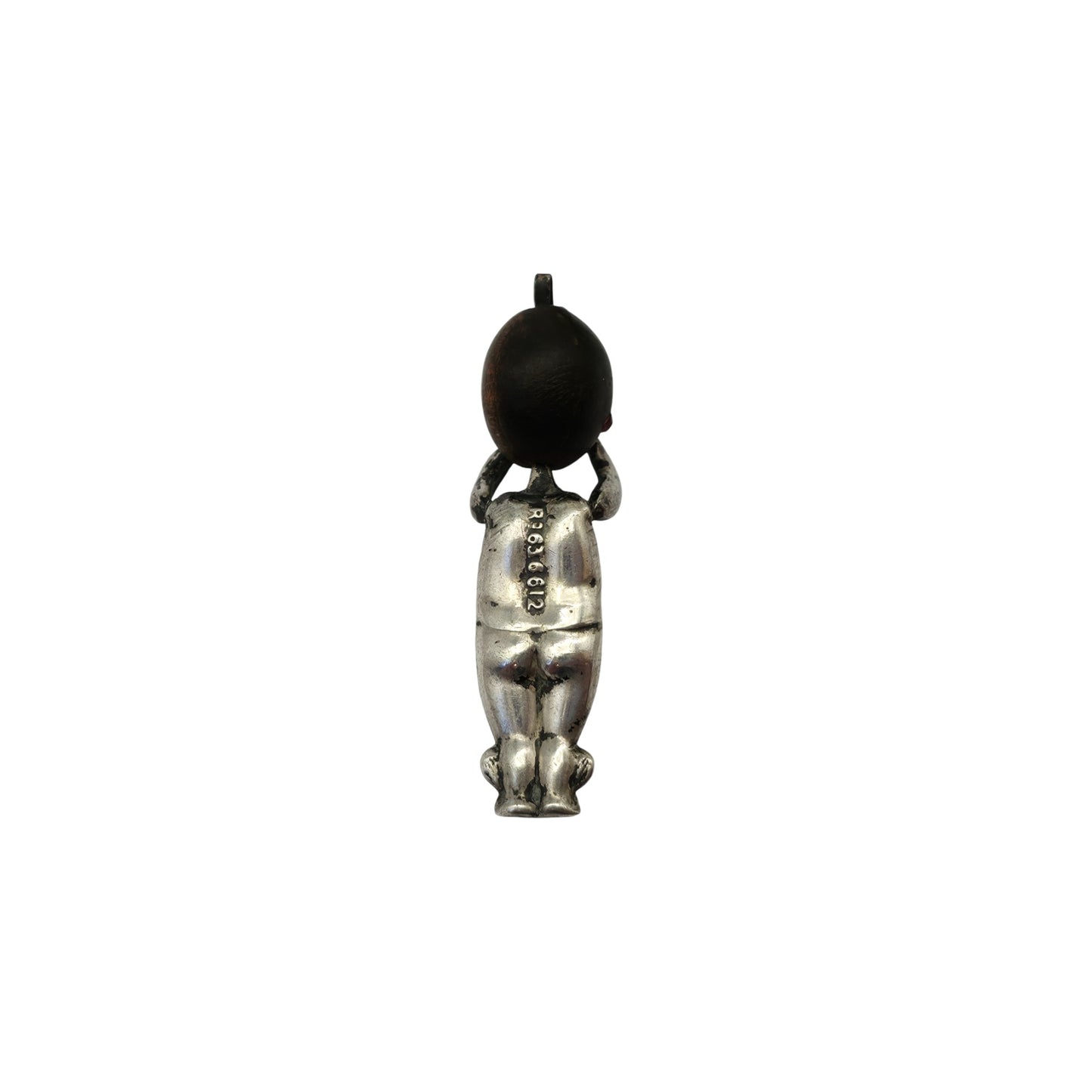 Antique Silver Fumsup Touch Wood Lucky Charm L 2.9 cm 1.7 g.