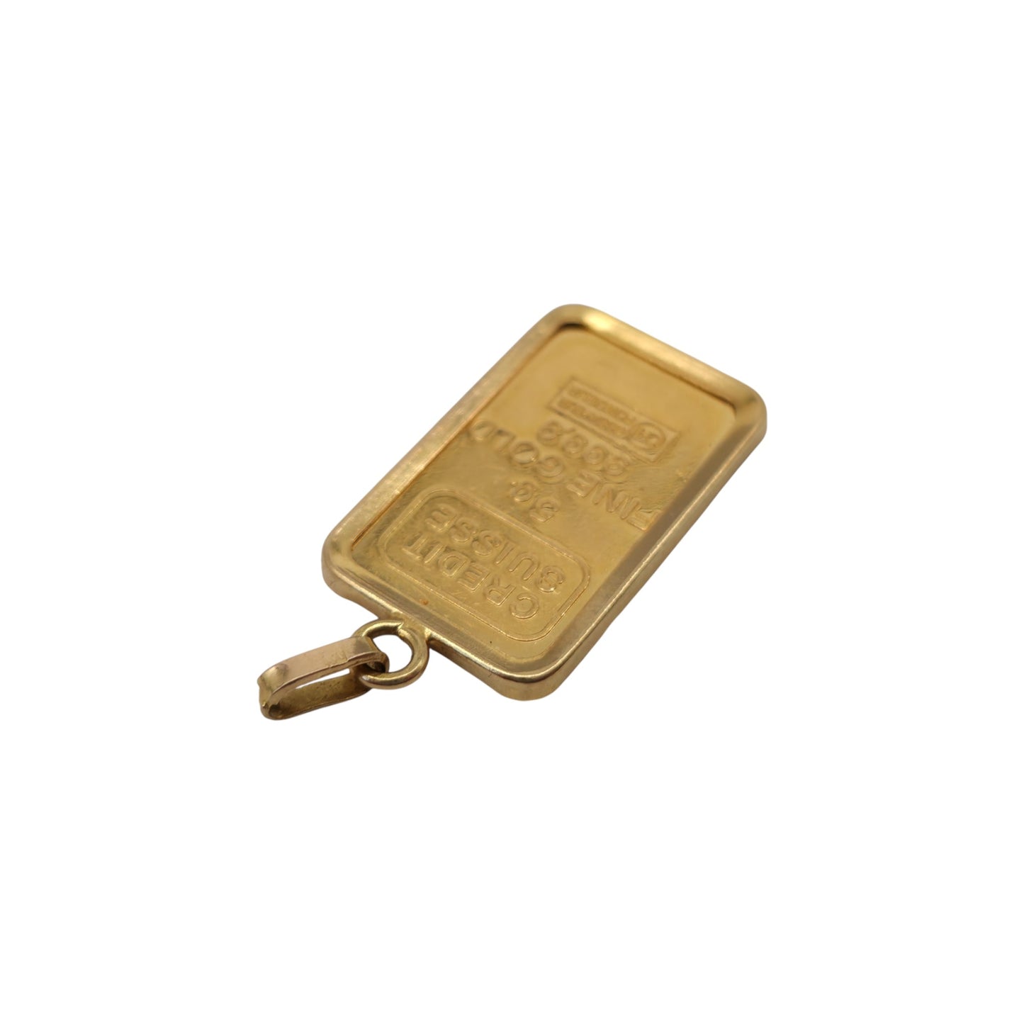 Solid 24ct Gold Ingot In 22ct Mount Pendant 5.9 g.