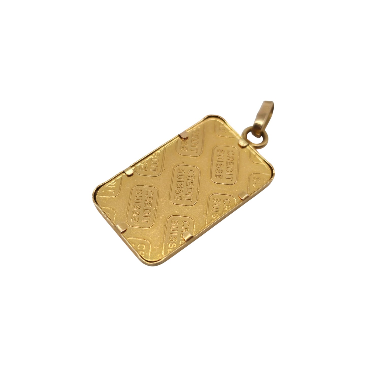 Solid 24ct Gold Ingot In 22ct Mount Pendant 5.9 g.