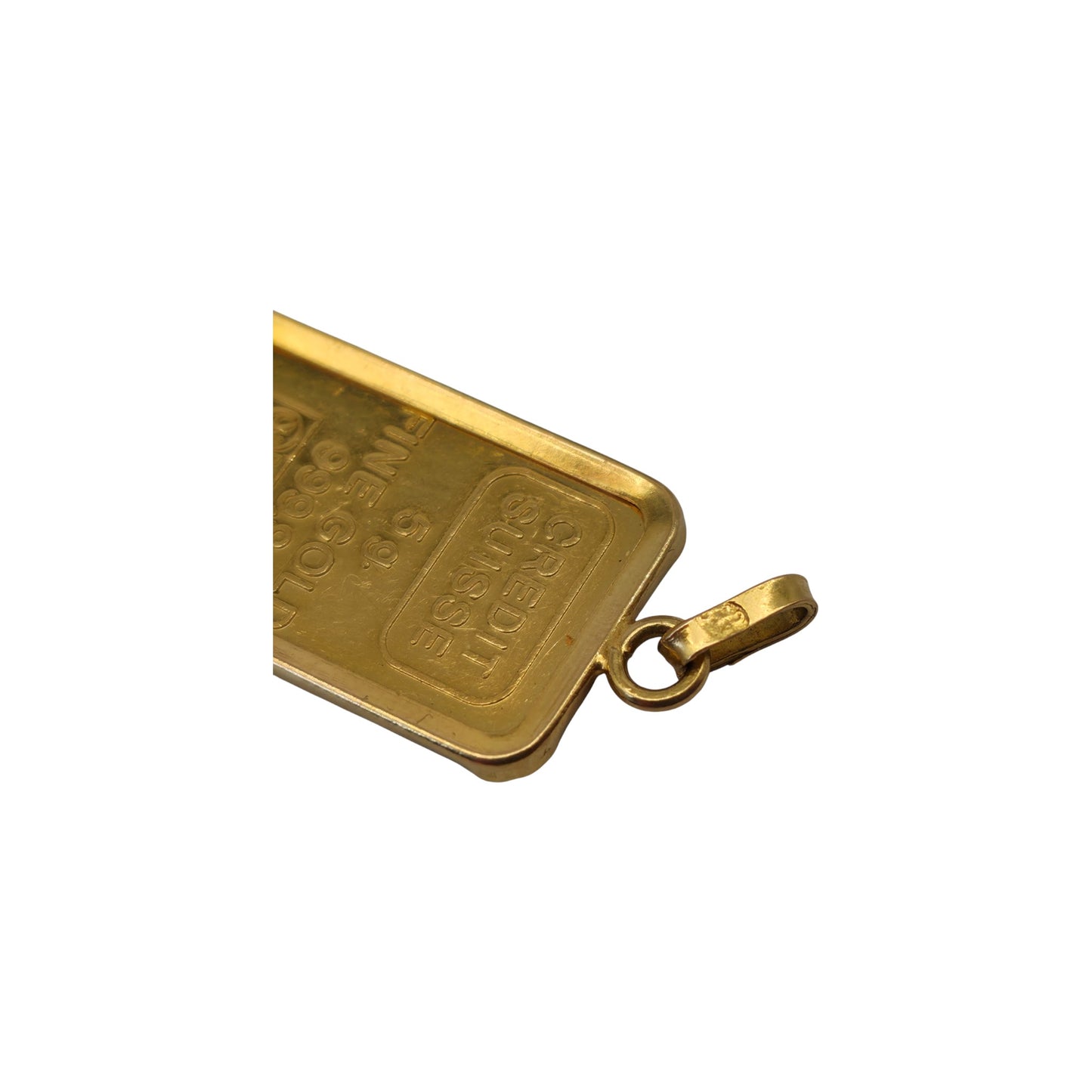 Solid 24ct Gold Ingot In 22ct Mount Pendant 5.9 g.