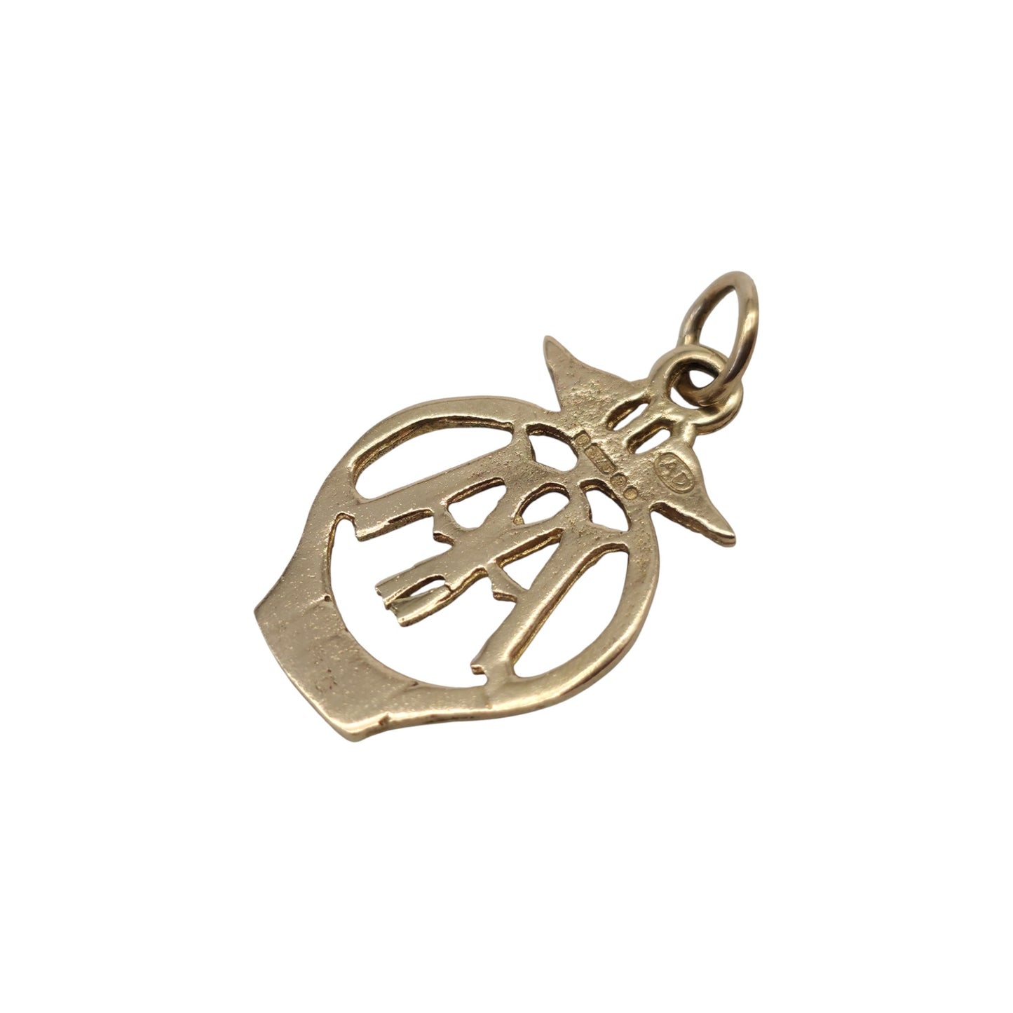 Unusual 9ct 375 Yellow Gold AA Badge Charm 1970 L 1.8 cm 1.0 g.