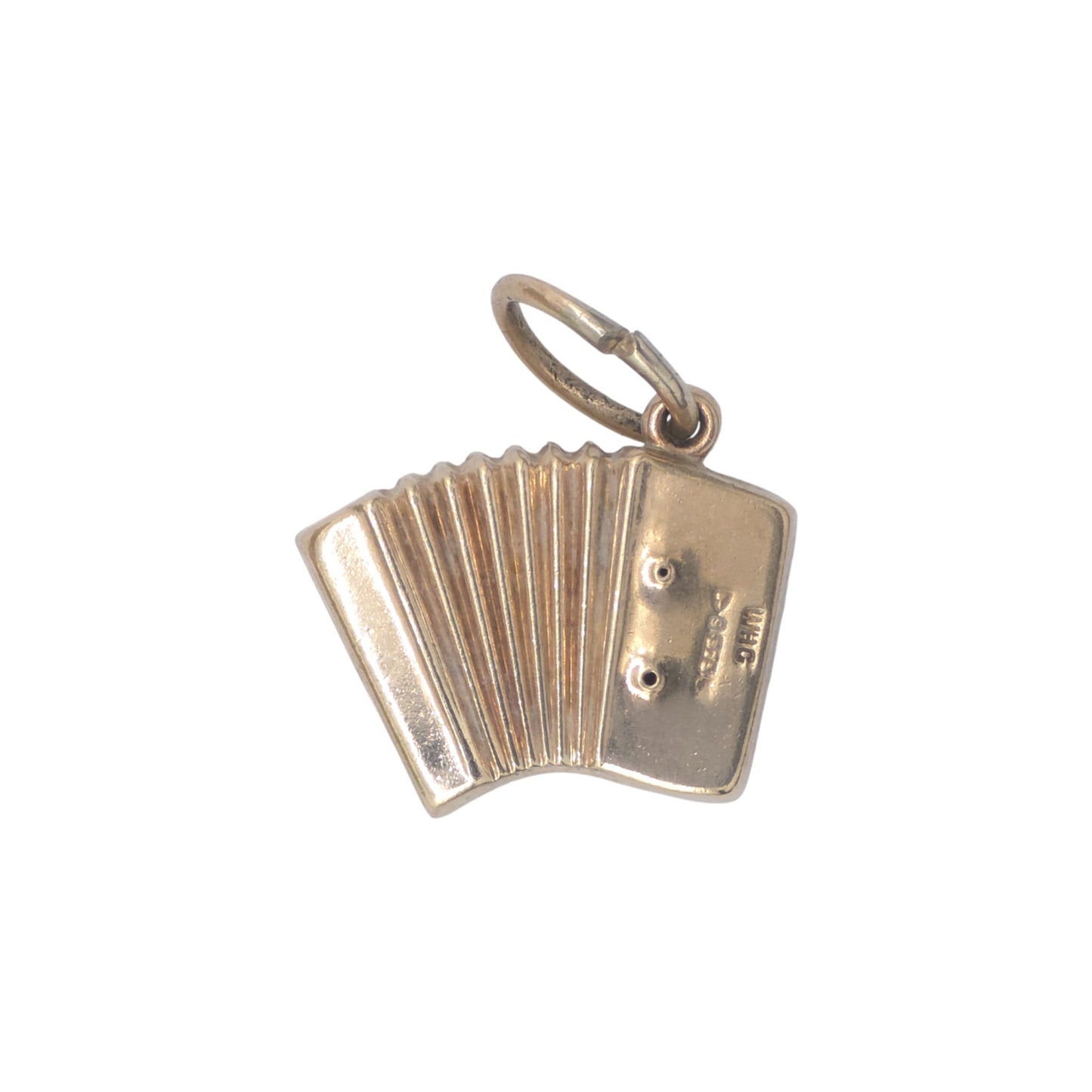 Chester 9ct 375 Yellow Gold Accordion Charm 1959 L 1.4 cm 0.9 g.