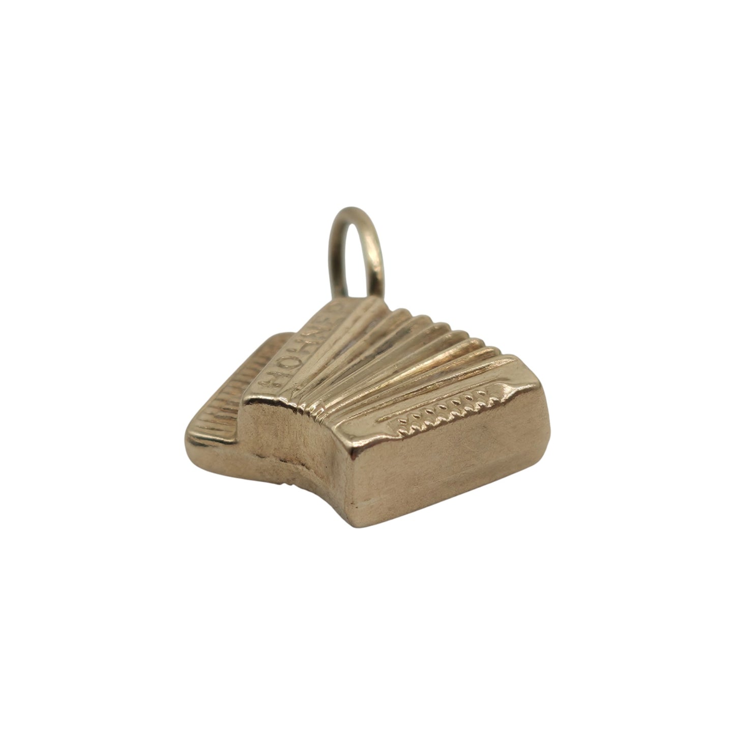 Chester 9ct 375 Yellow Gold Accordion Charm 1959 L 1.4 cm 0.9 g.