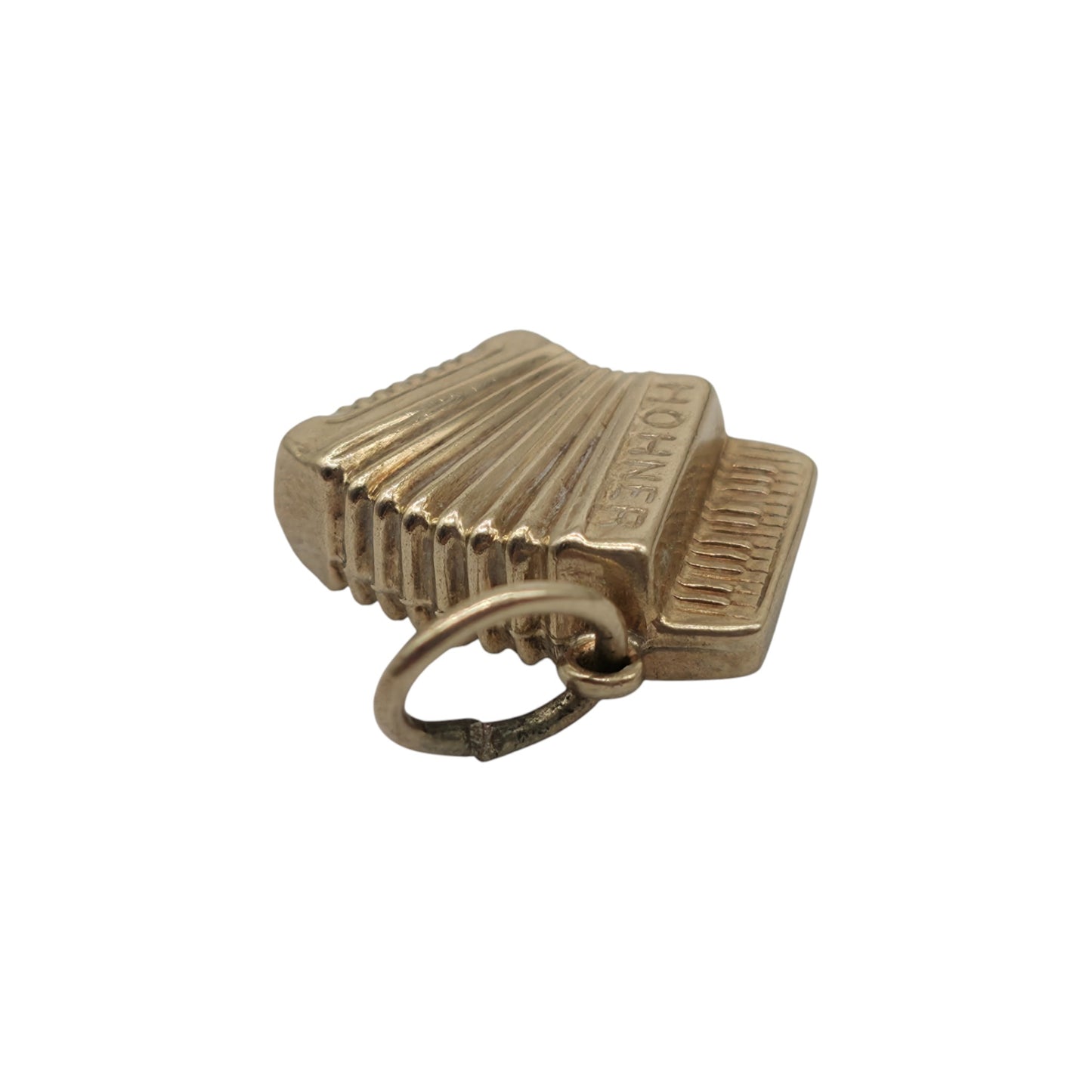 Chester 9ct 375 Yellow Gold Accordion Charm 1959 L 1.4 cm 0.9 g.
