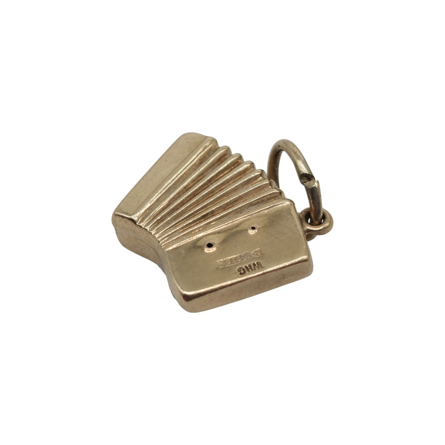 Chester 9ct 375 Yellow Gold Accordion Charm 1959 L 1.4 cm 0.9 g.