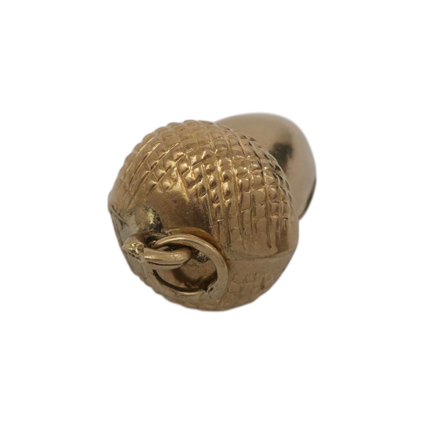 9ct 375 Yellow Gold Acorn Charm 1979 L 1.3 cm 0.7 g.