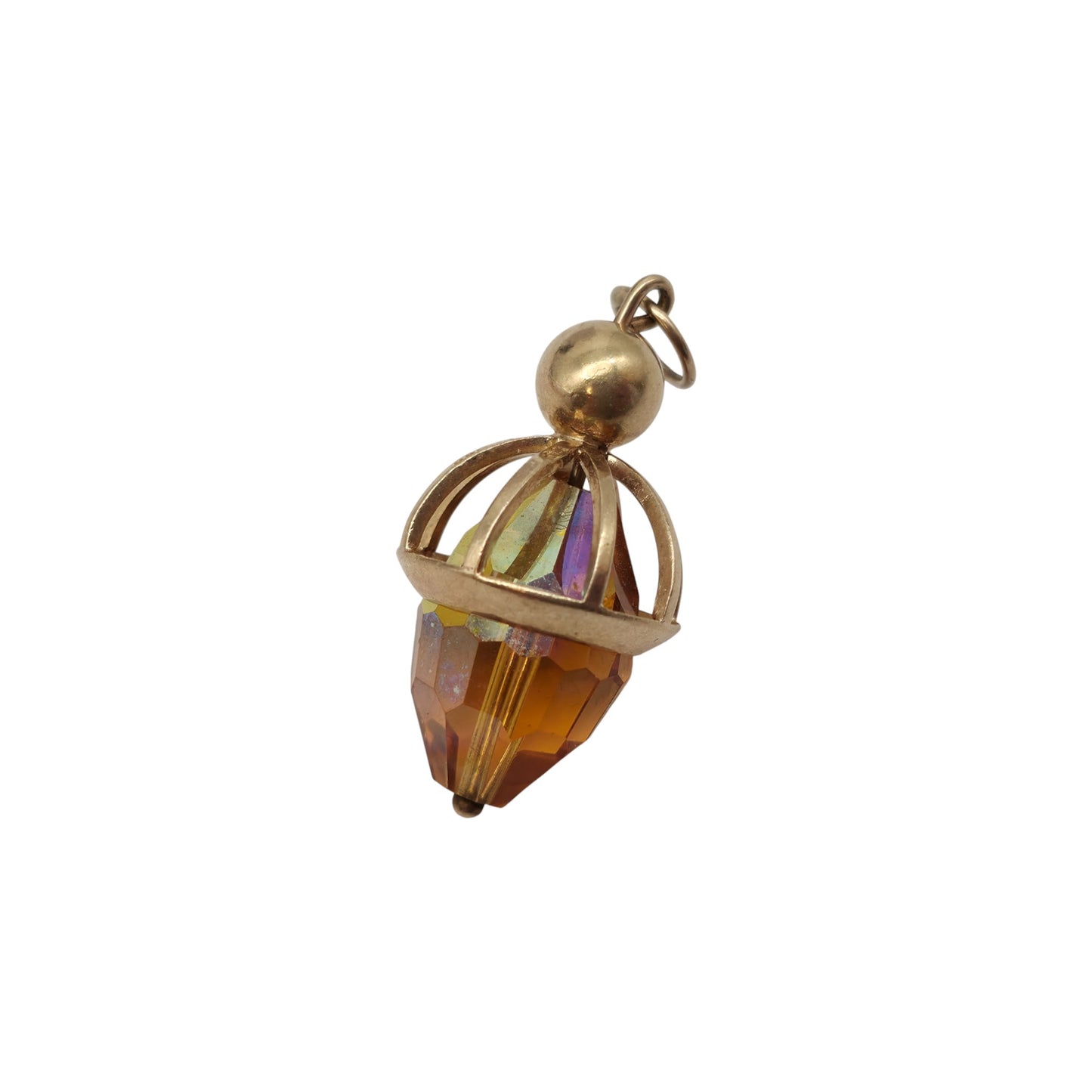 9ct 375 Yellow Gold Acorn Charm 1971 L 2.6 cm 4.9 g.