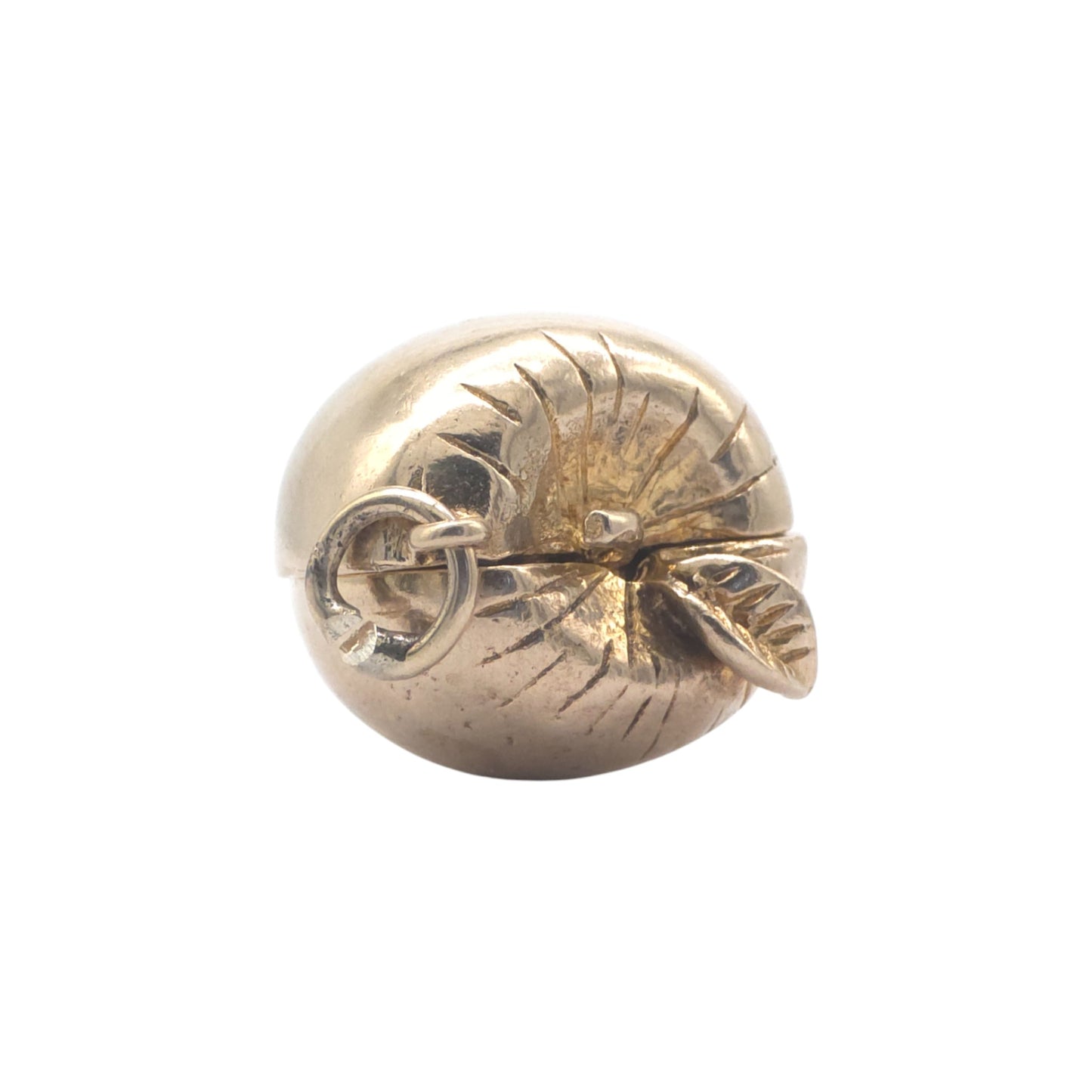 9ct 375 Yellow Gold Adam & Eve Inside Apple Opening Charm c.1960 L 1.3 cm 4.8 g.