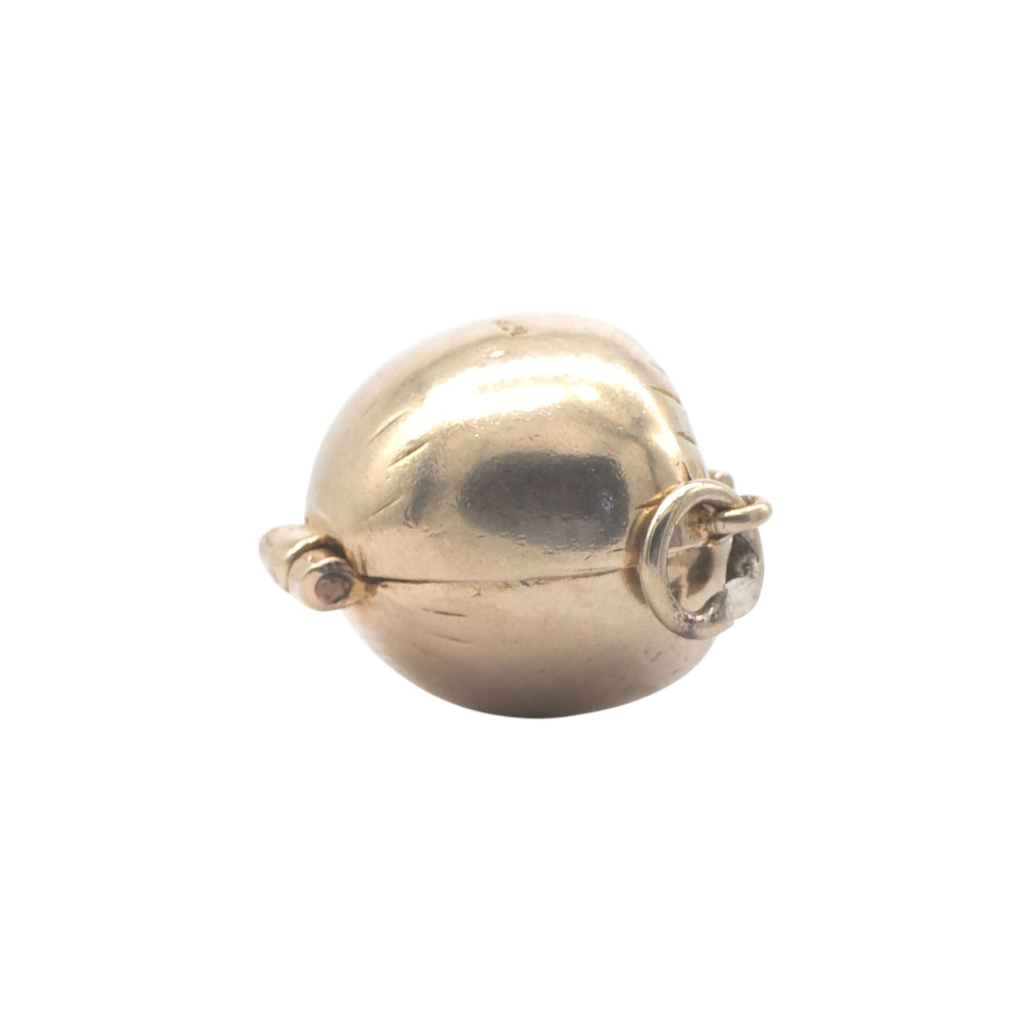 9ct 375 Yellow Gold Adam & Eve Inside Apple Opening Charm c.1960 L 1.3 cm 4.8 g.